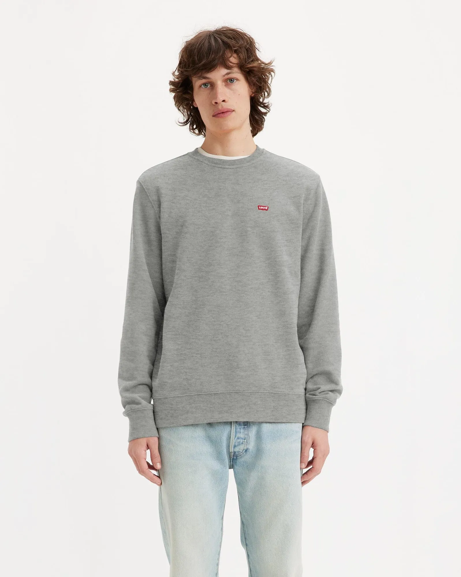 Levi's New Crew Felpa Uomo - Chisel Grey Heather - L - immagine 2