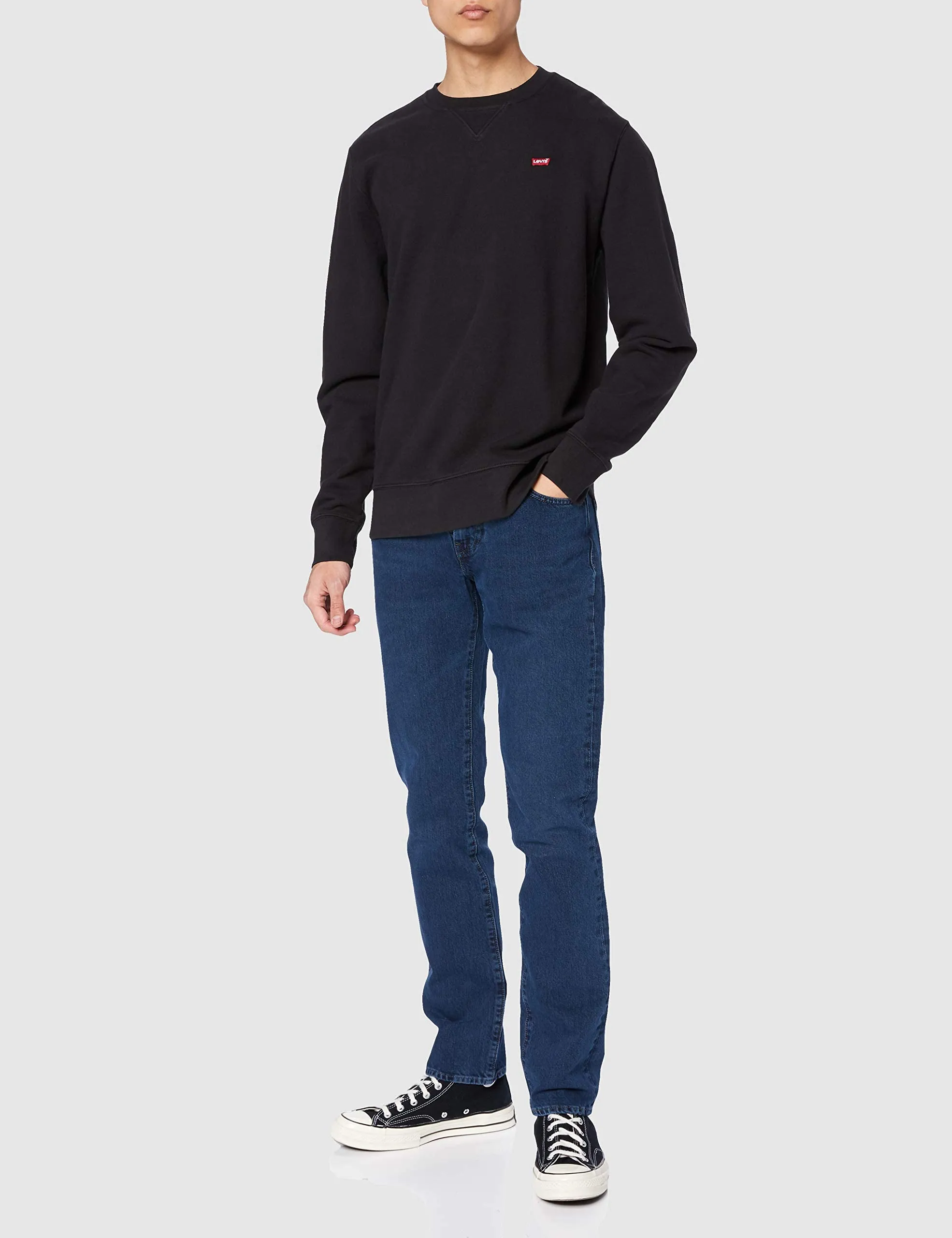 Levi's New Crew Felpa Uomo, Mineral Black, M - immagine 3