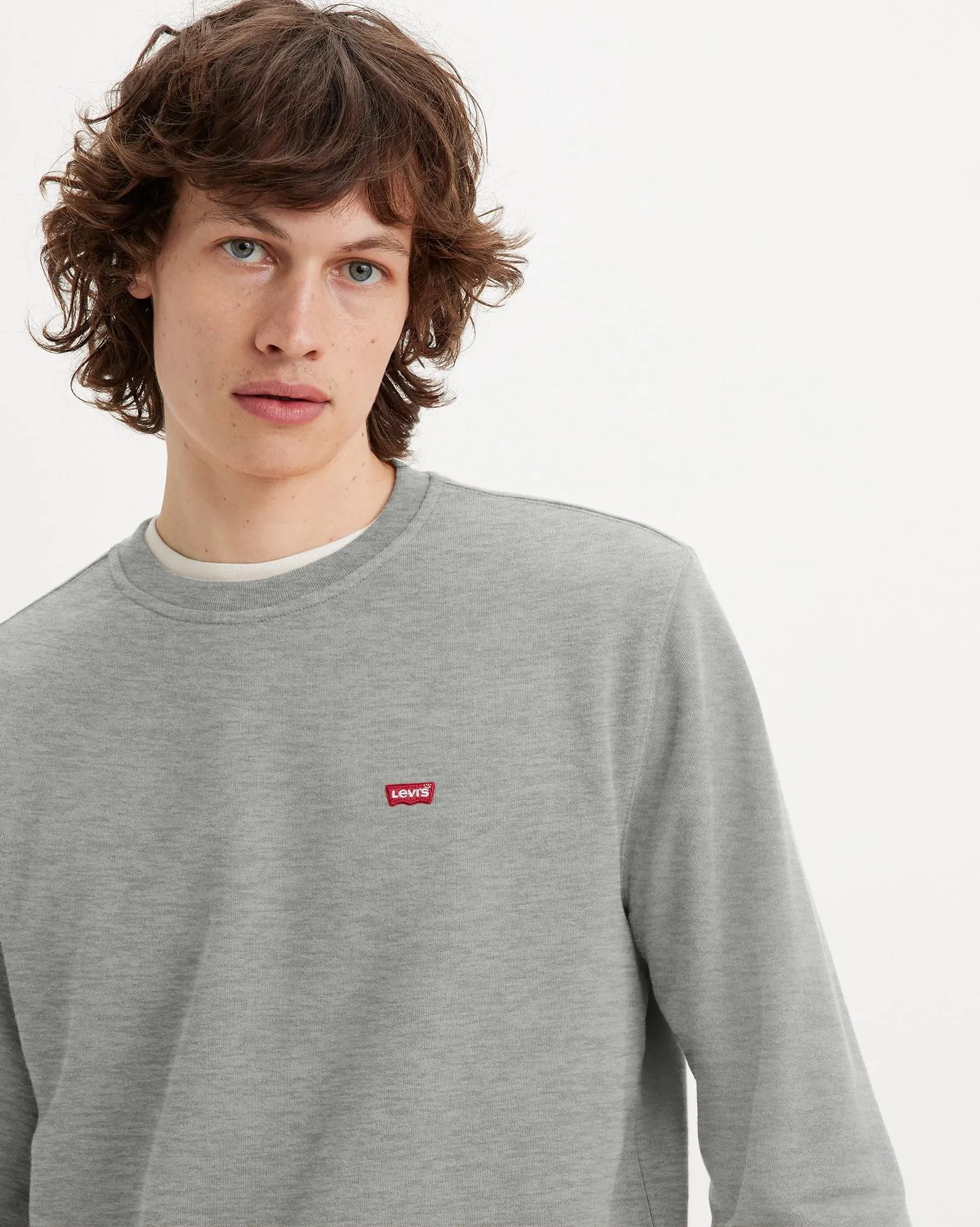 Levi's New Crew Felpa Uomo, Chisel Grey Heather, S - immagine 4