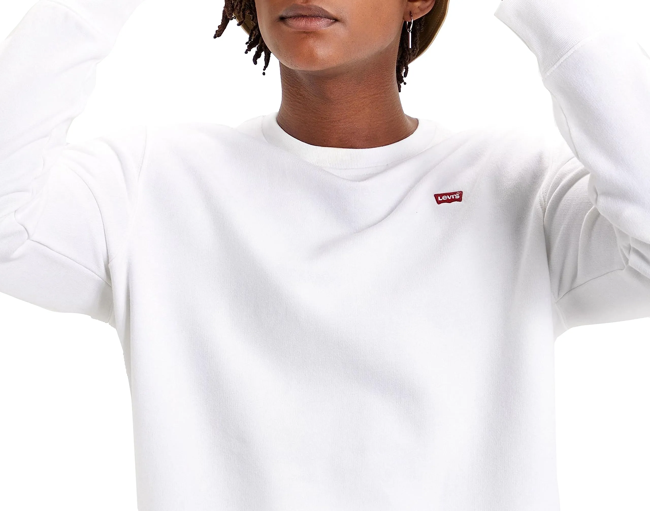 Levi's Felpa Uomo Original con Mini Logo Batwing - White - XXL - immagine 4