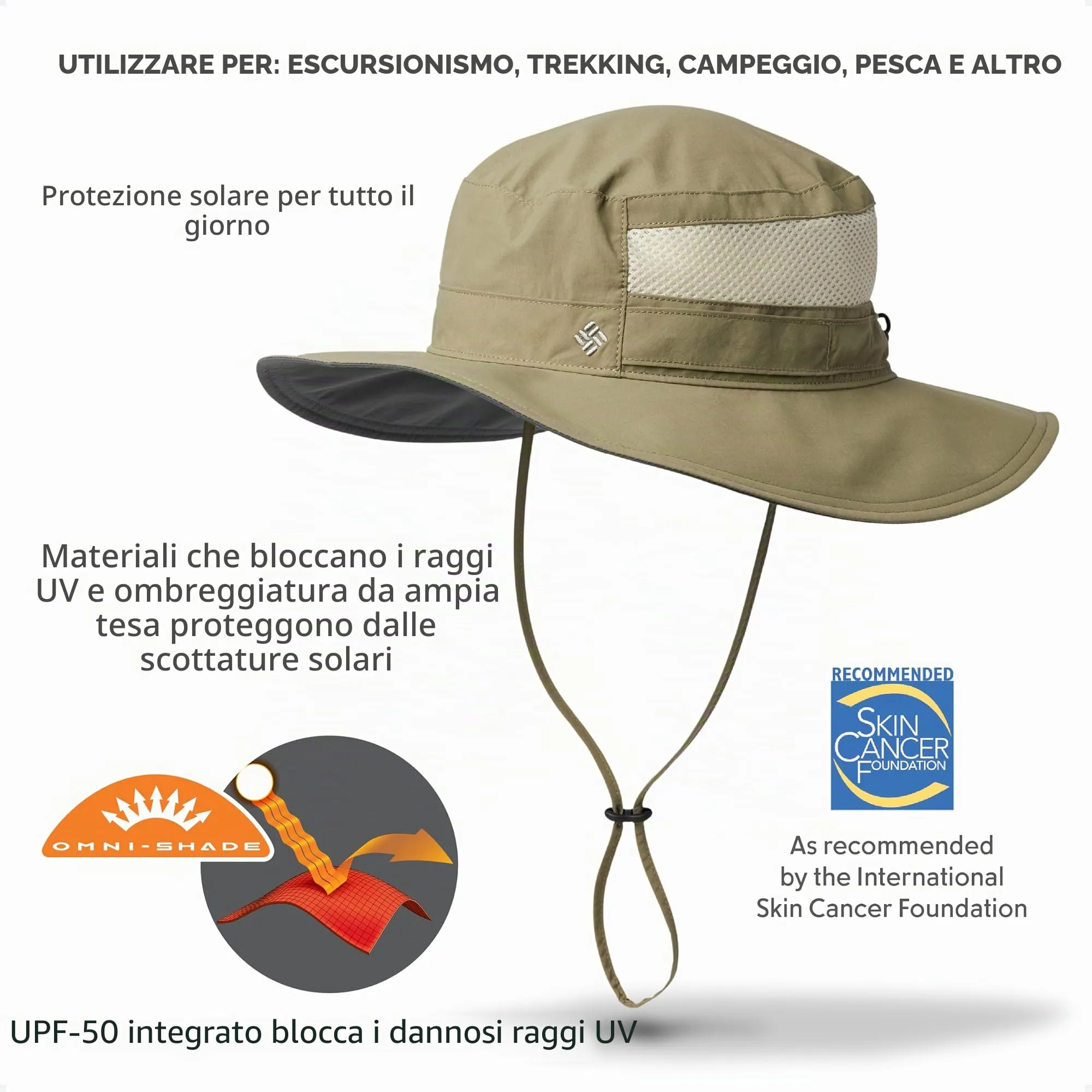 Columbia Bora Bora Booney Unisex Adult Hat, Sage, One Size - immagine 2
