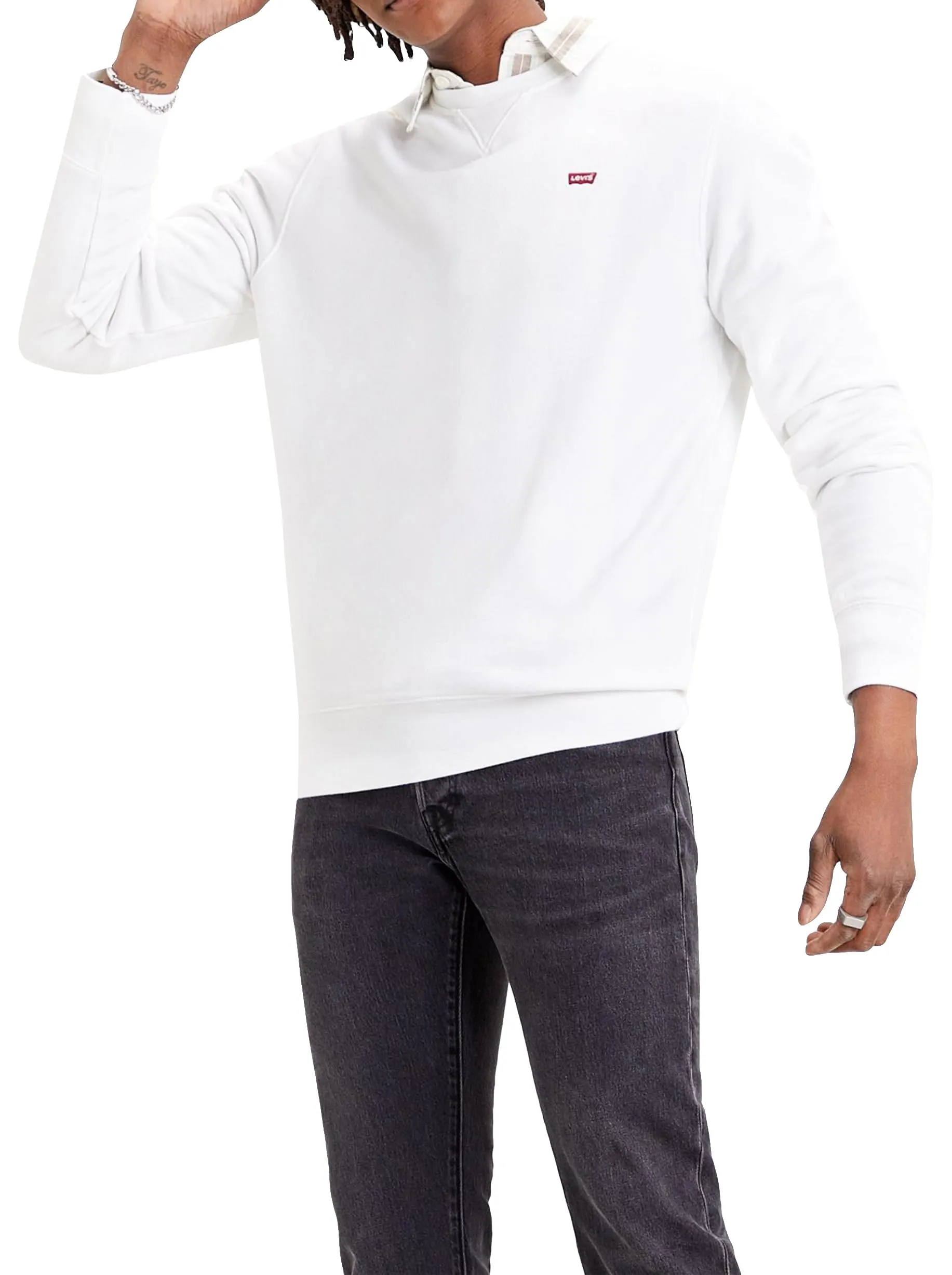 Levi's New Crew Men's Sweatshirt, White, M - immagine 1