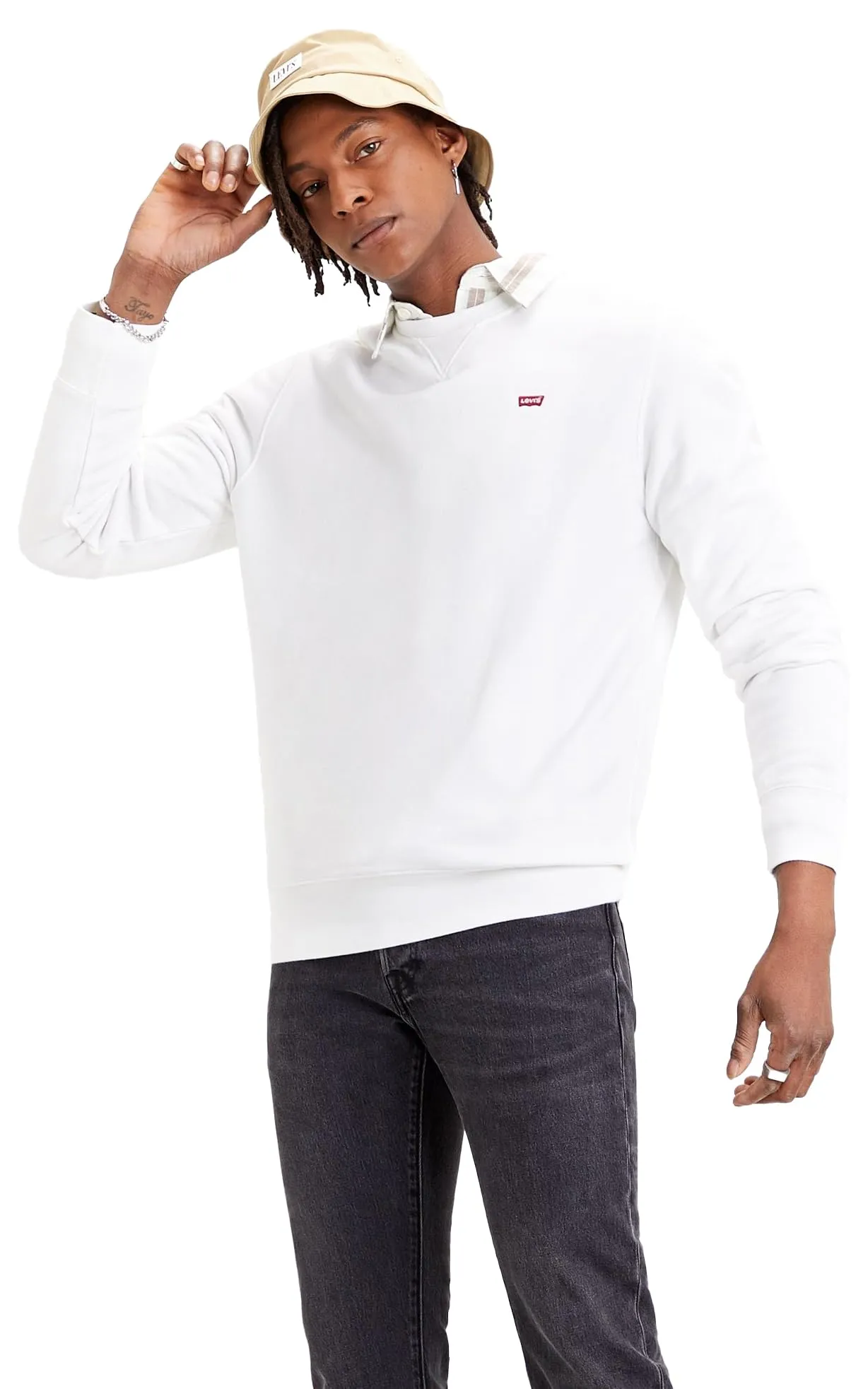 Levi's New Crew Men's Sweatshirt, White, M - immagine 3