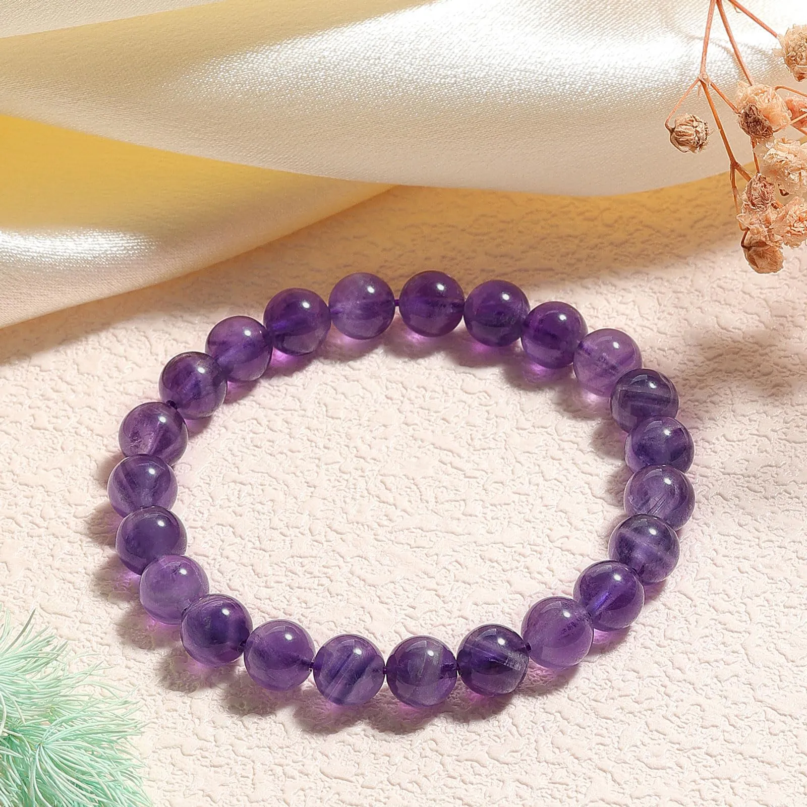 Landorilo Bracciale in Pietre Naturali Ametista per Donna e Uomo - immagine 3
