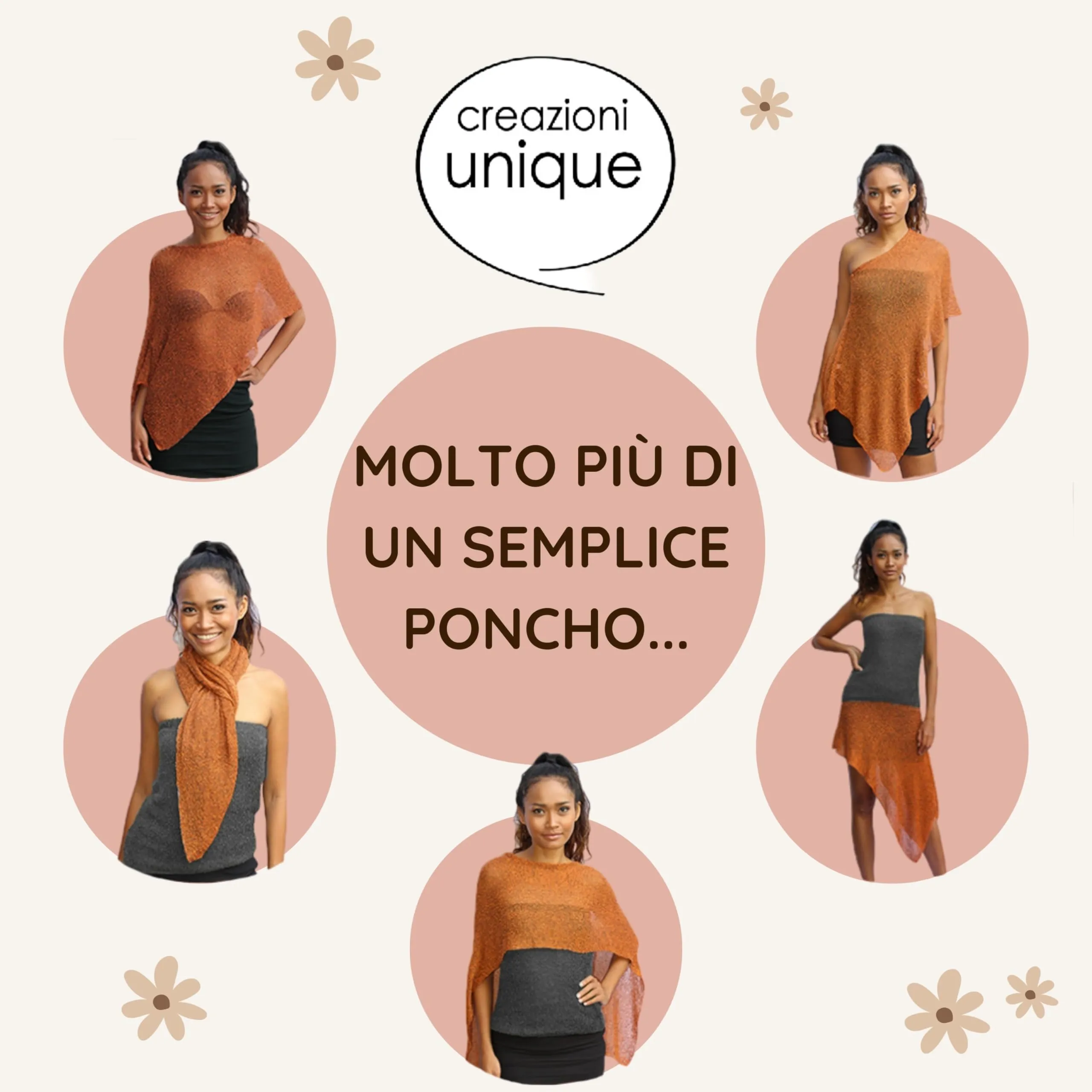 creazioni unique Poncho Coprispalle Donna in Rete di Viscosa Termica, Verde Jade - immagine 2