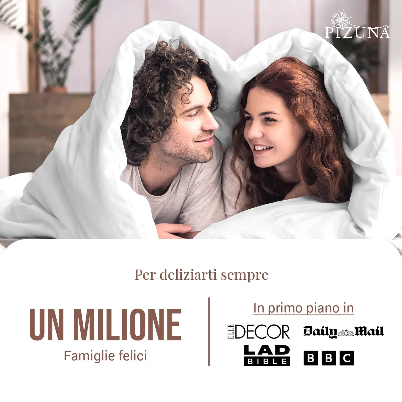 Pizuna Linens Set Copripiumino in Cotone 400 Fili, 240x200 cm, Bianco, 3 Pezzi - immagine 4