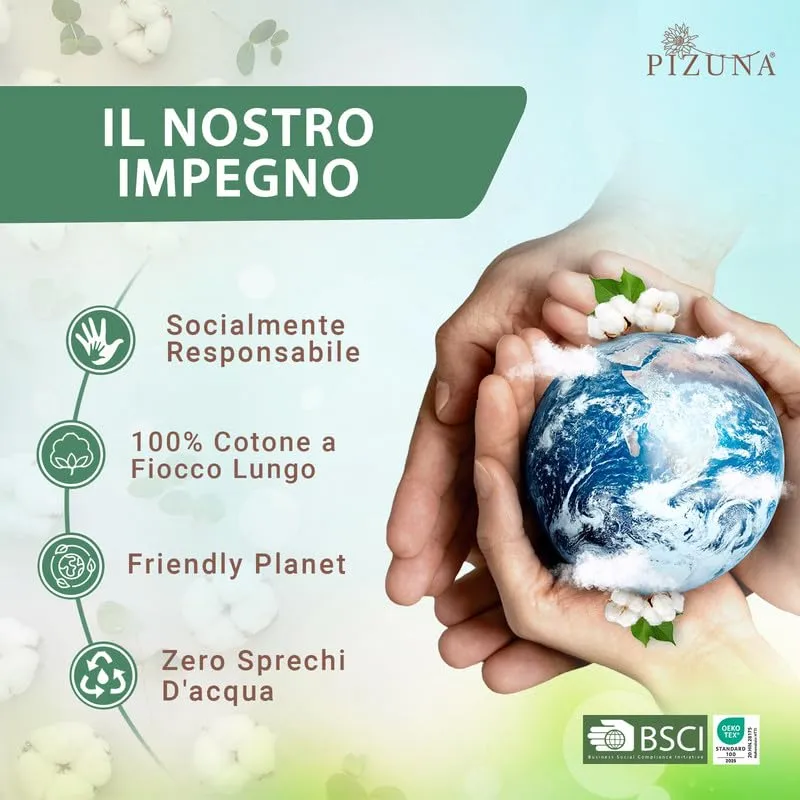 Pizuna Linens Set Lenzuola Letto Super King in Cotone 400 Fili, 180x200 cm, Nero, 4 Pezzi - immagine 5