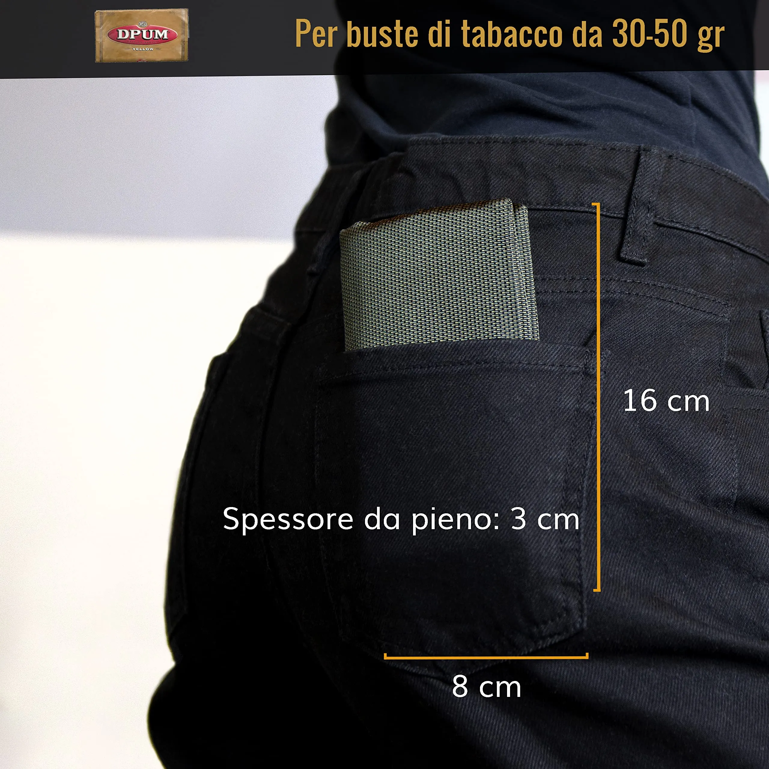 PG MASK Guggiari Porta Tabacco in Tela Fatto a Mano - immagine 3