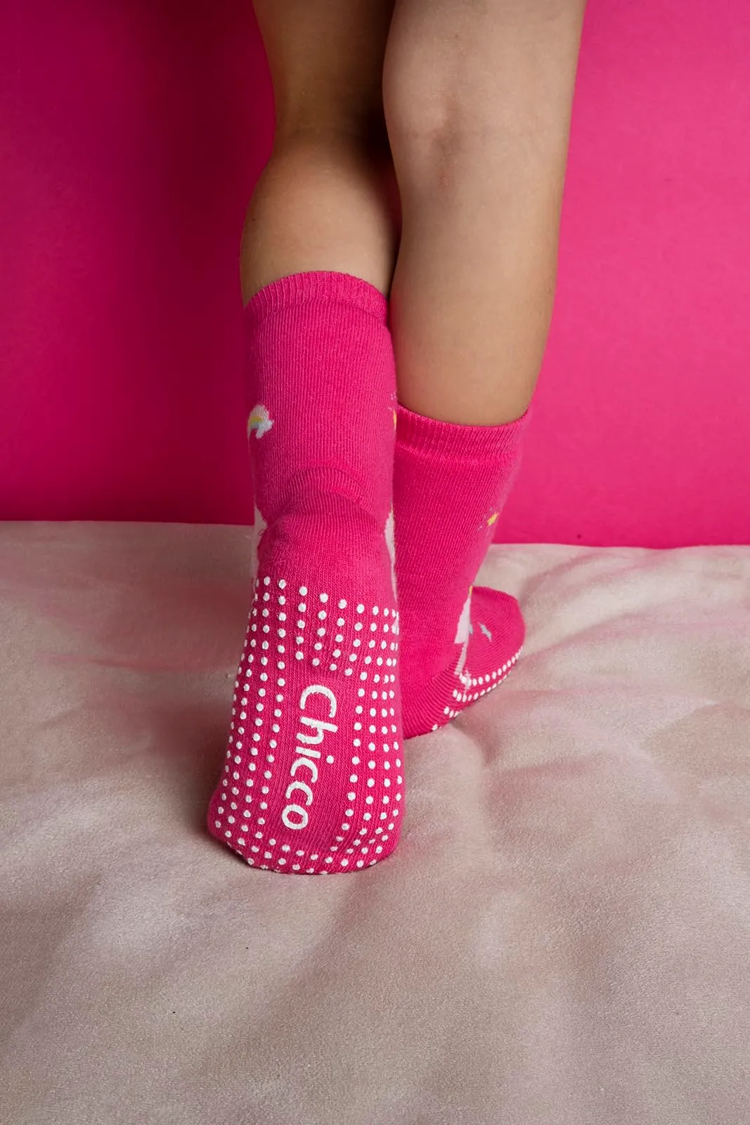 Chicco Set 2 Paia di Calze Antiscivolo Bambina, 3-4 anni, Rosa - immagine 2