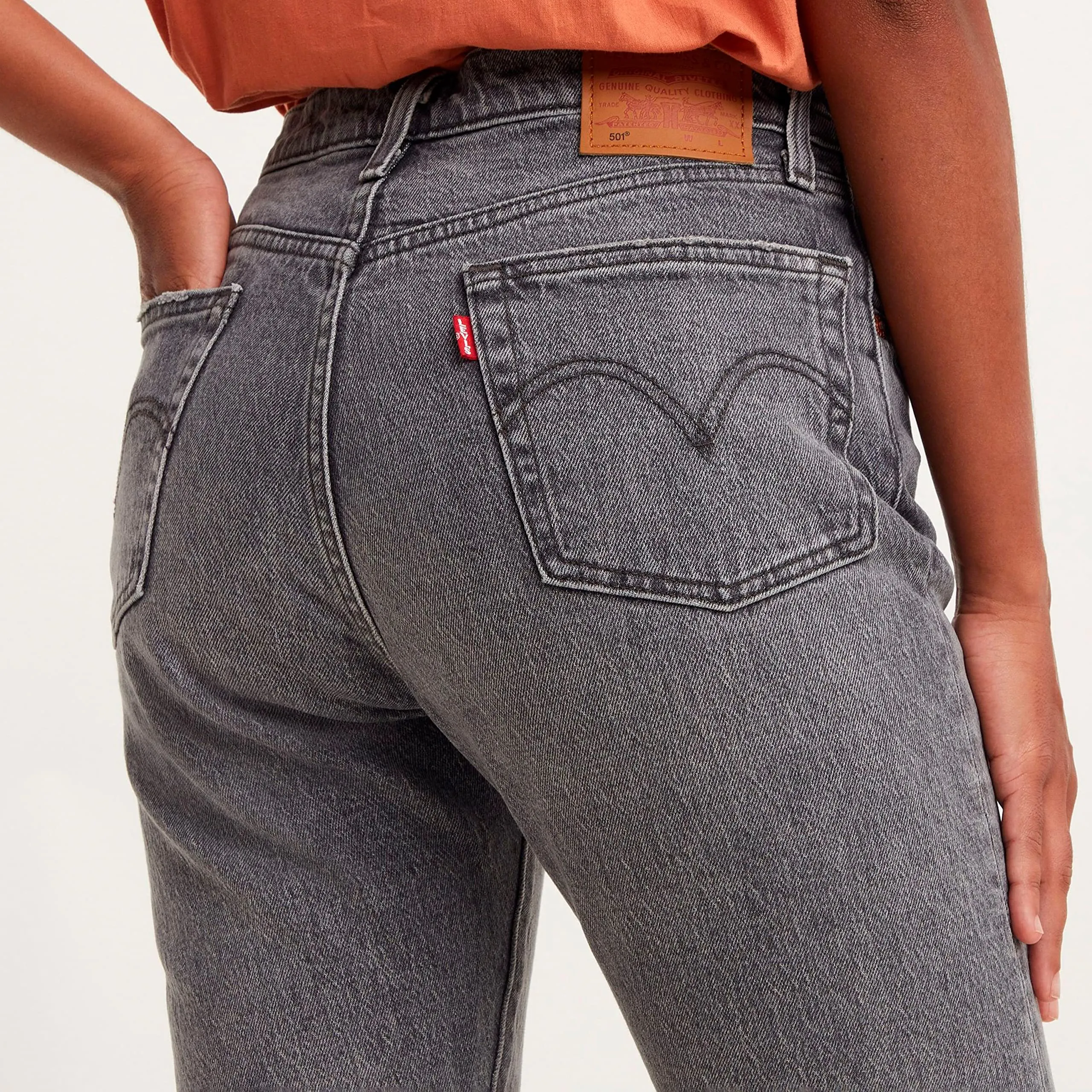 Levi's 501 Crop Jeans Donna, Gray Worn In, 32W / 30L - immagine 3