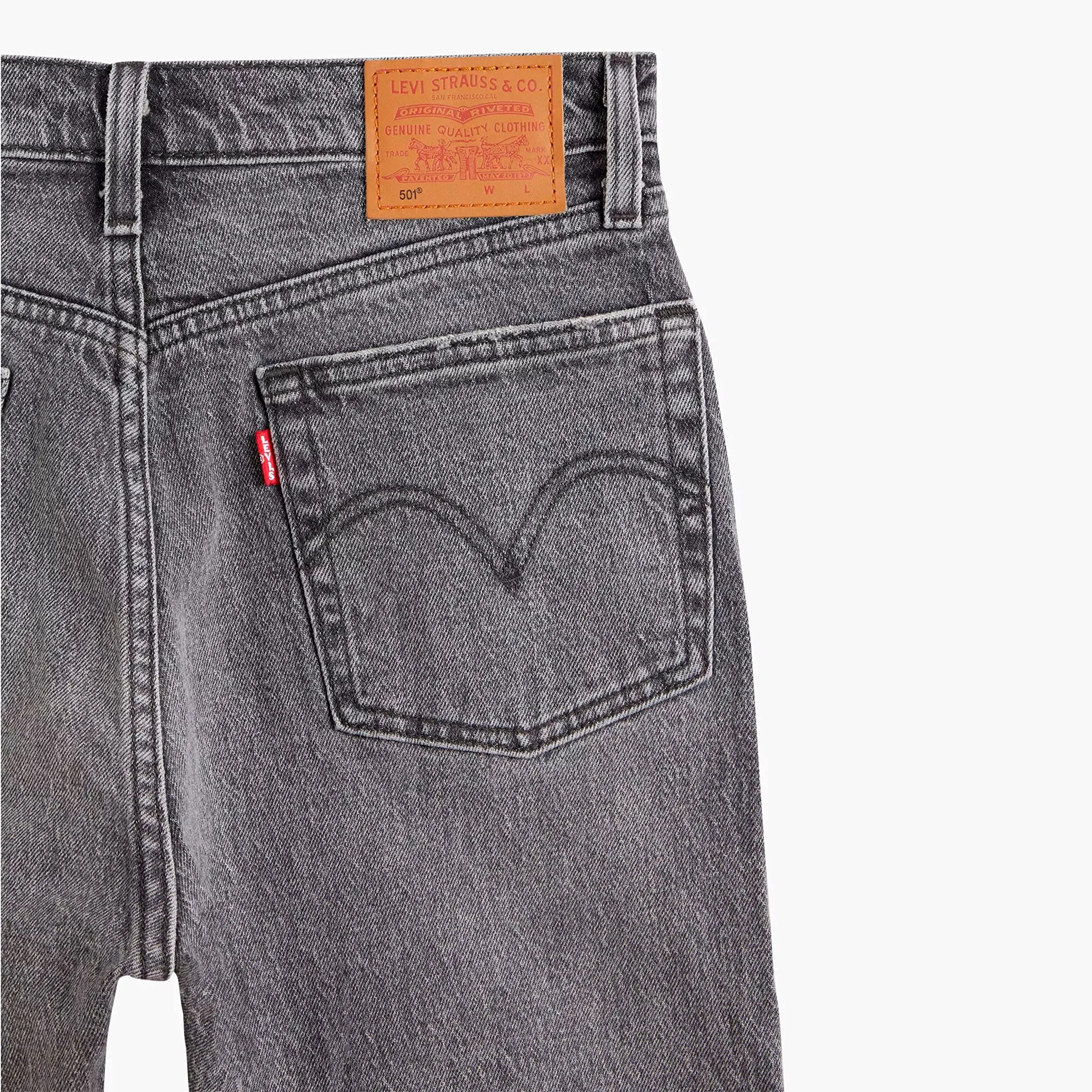 Levi's 501 Crop Jeans Donna, Gray Worn In, 32W / 30L - immagine 4