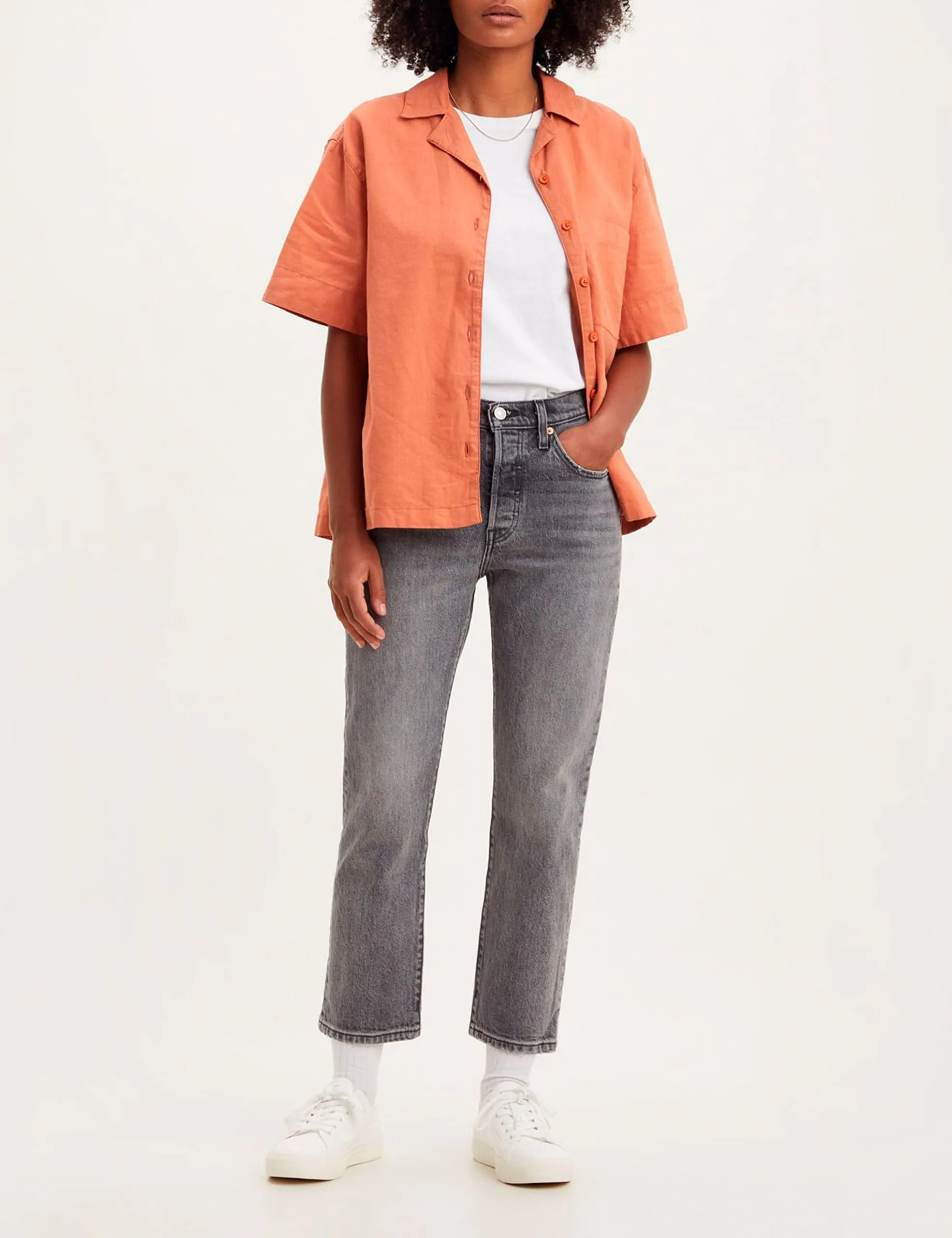 Levi's 501 Crop Jeans Donna, Gray Worn In, 32W / 30L - immagine 9