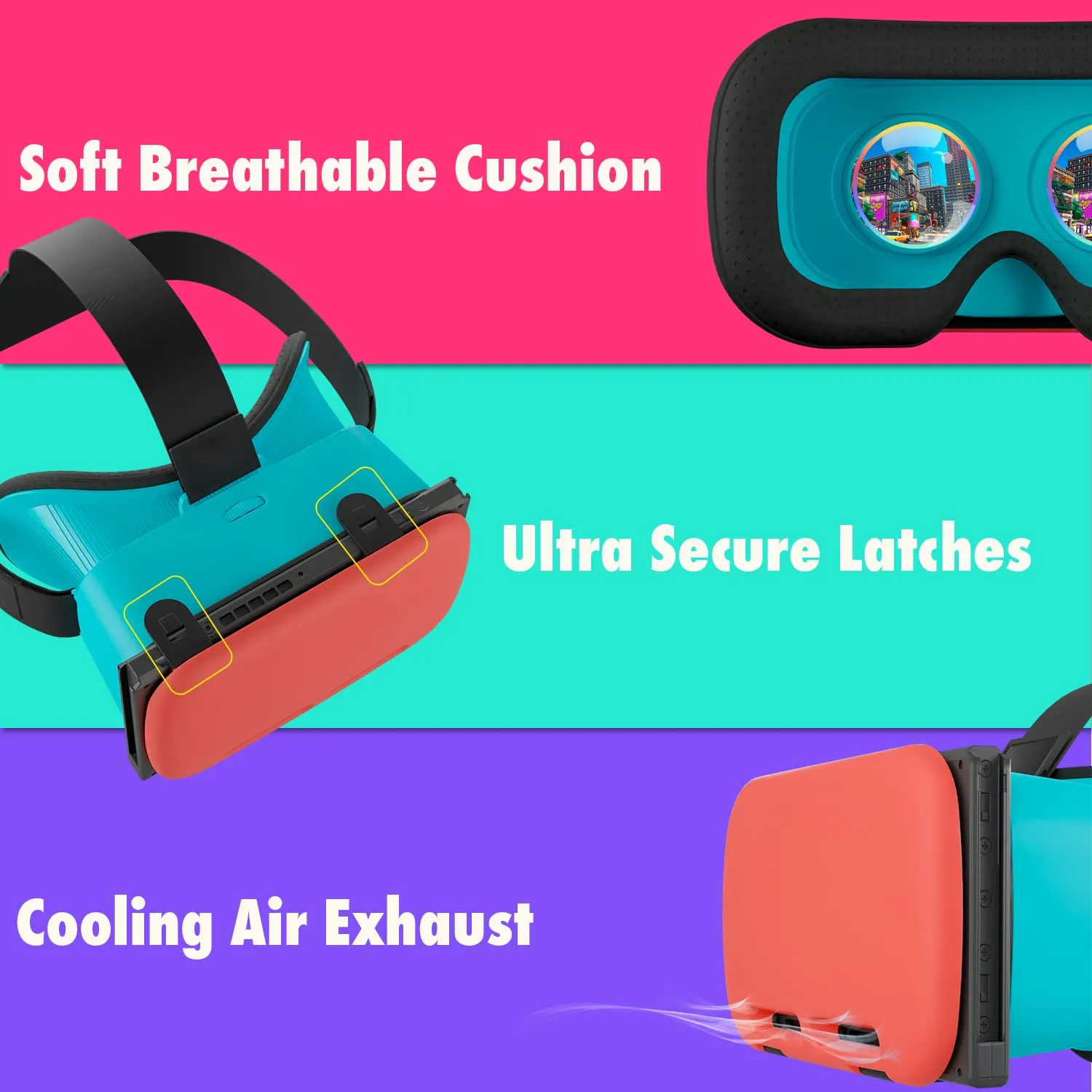 Orzly Cuffie VR per Nintendo Switch e Nintendo Switch OLED, Lente Regolabile, Edizione Tanami - immagine 3