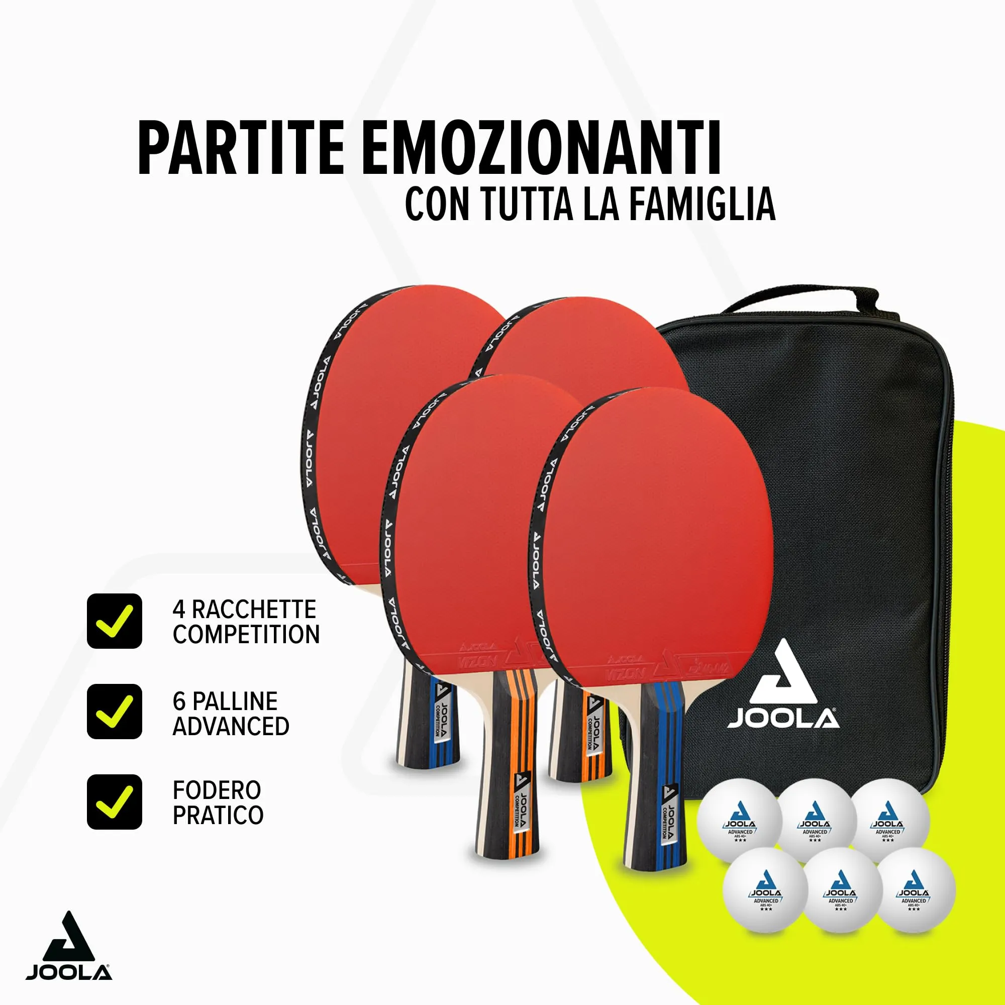JOOLA Set Family Advanced Ping Pong Unisex Adulto Multicolore - immagine 2
