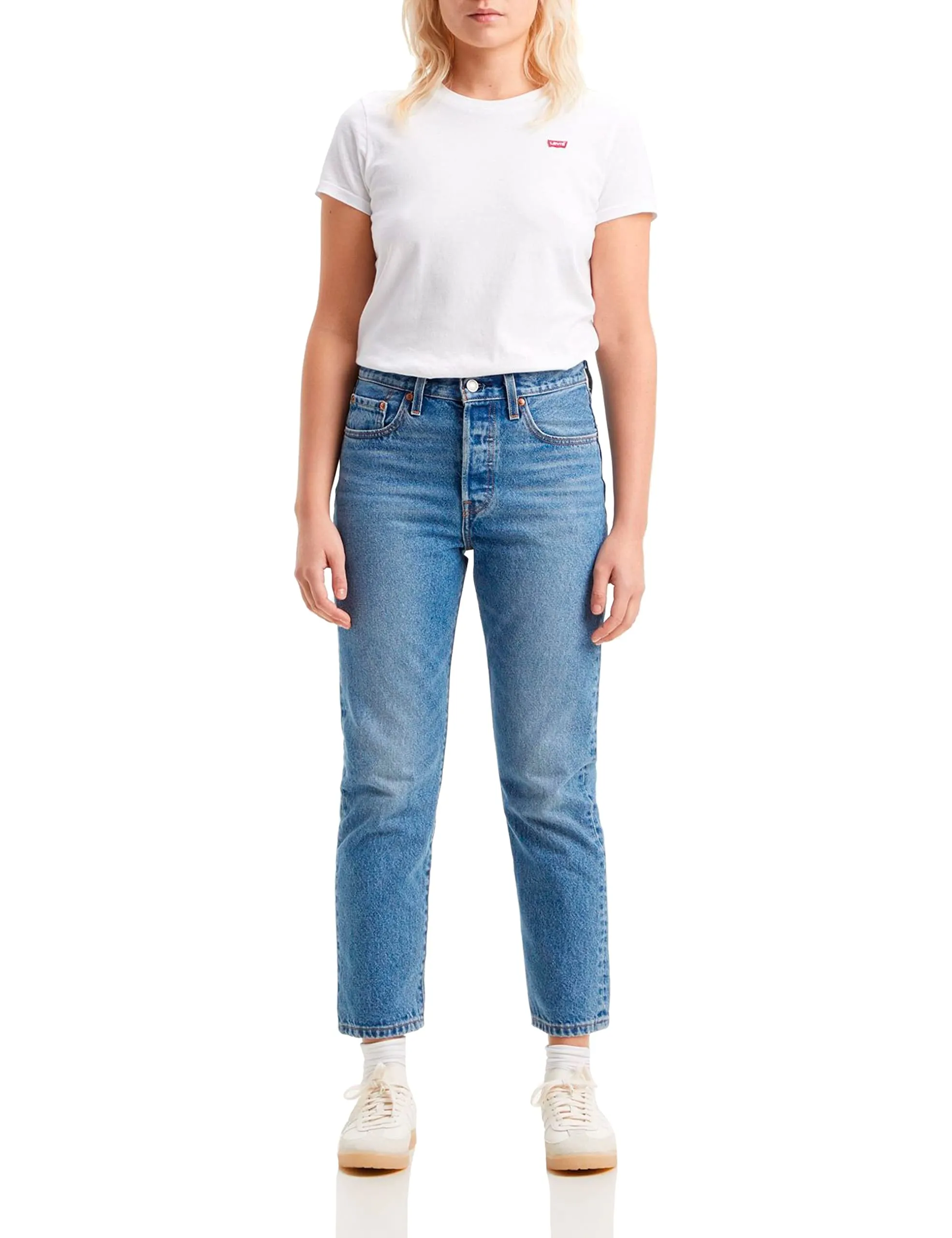 Levi's 501 Crop Jeans Donna, Medium Indigo Worn, 32W / 30L - immagine 1
