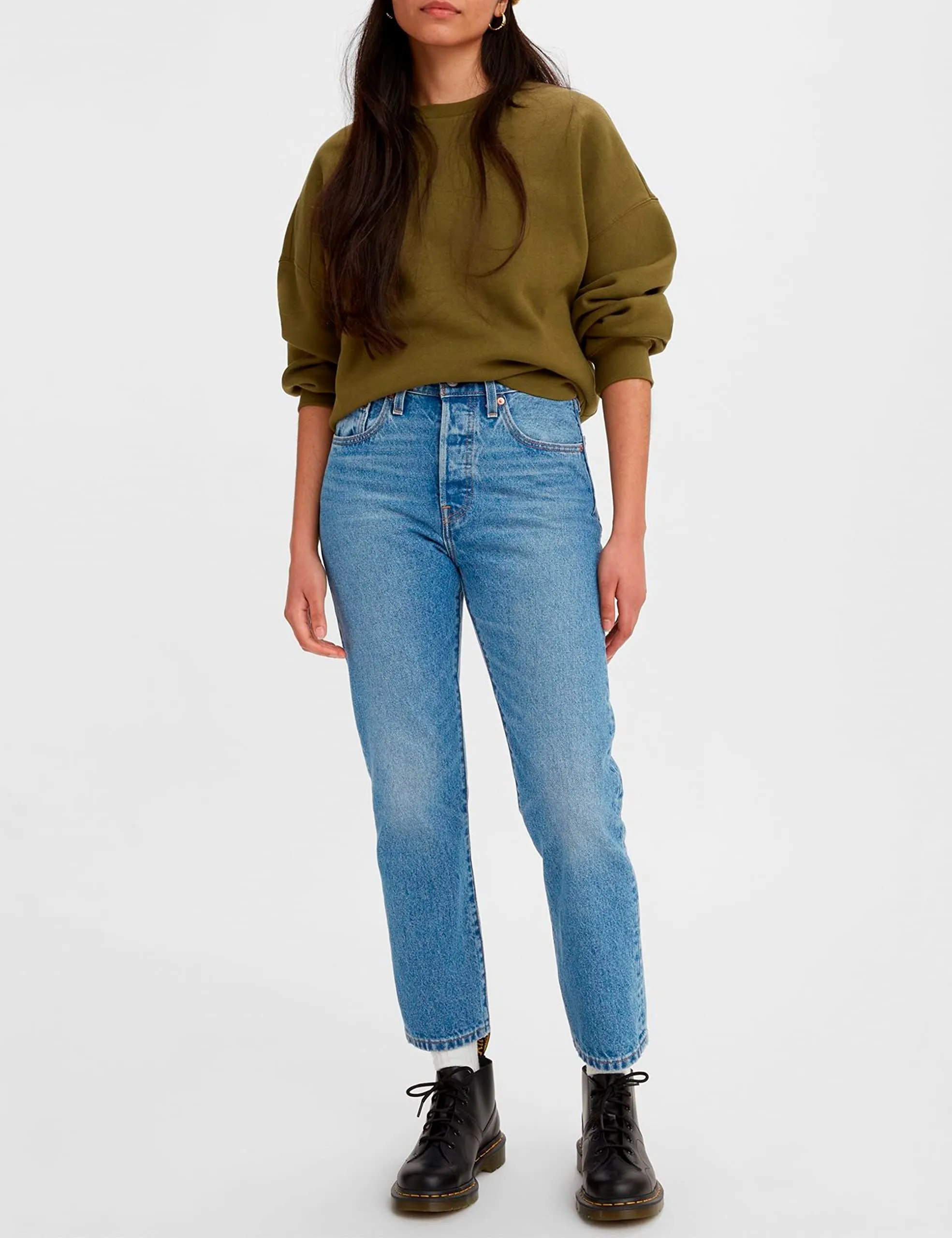 Levi's 501 Crop Jeans Donna, Medium Indigo Worn, 32W / 30L - immagine 3