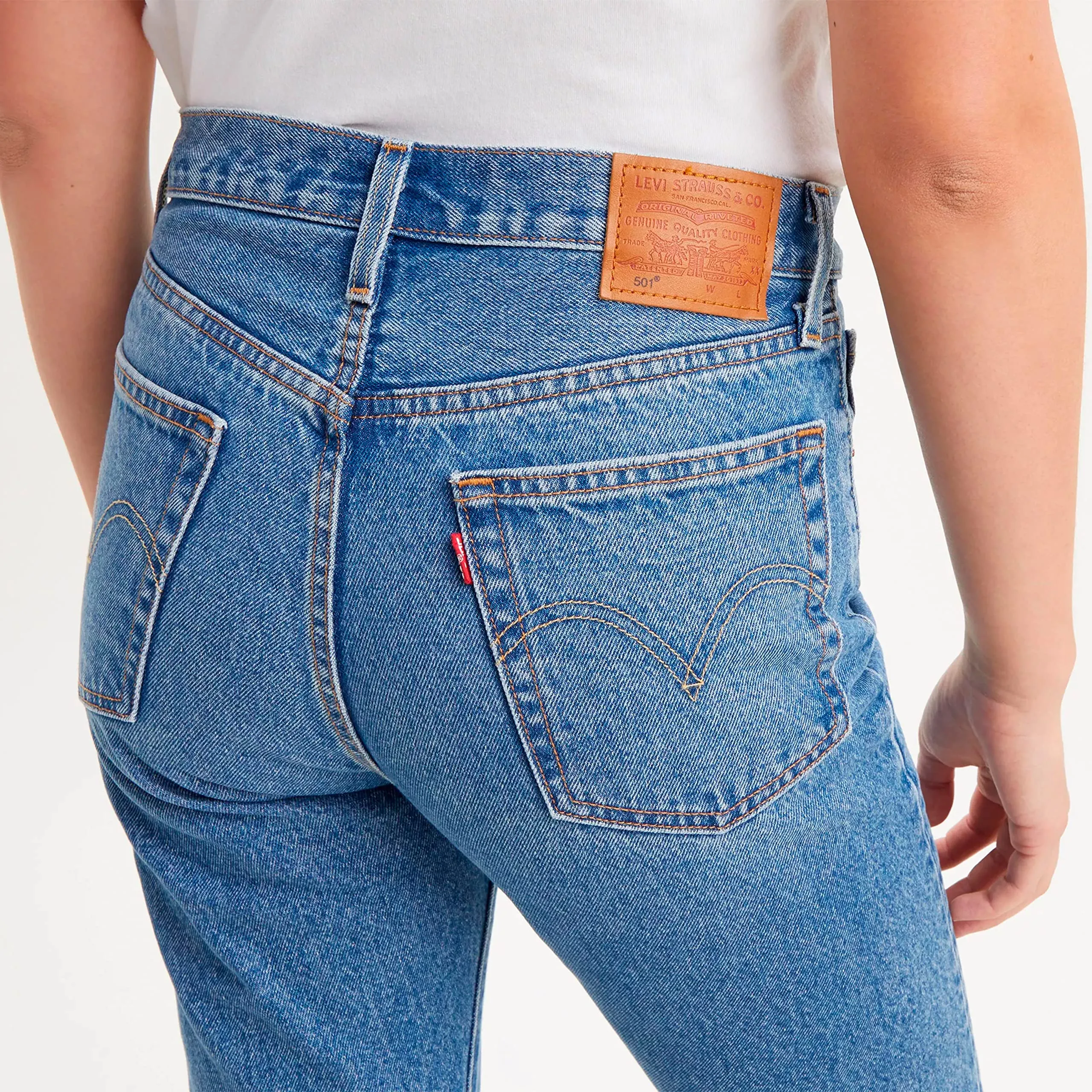 Levi's 501 Crop Jeans Donna, Medium Indigo Worn, 32W / 30L - immagine 7