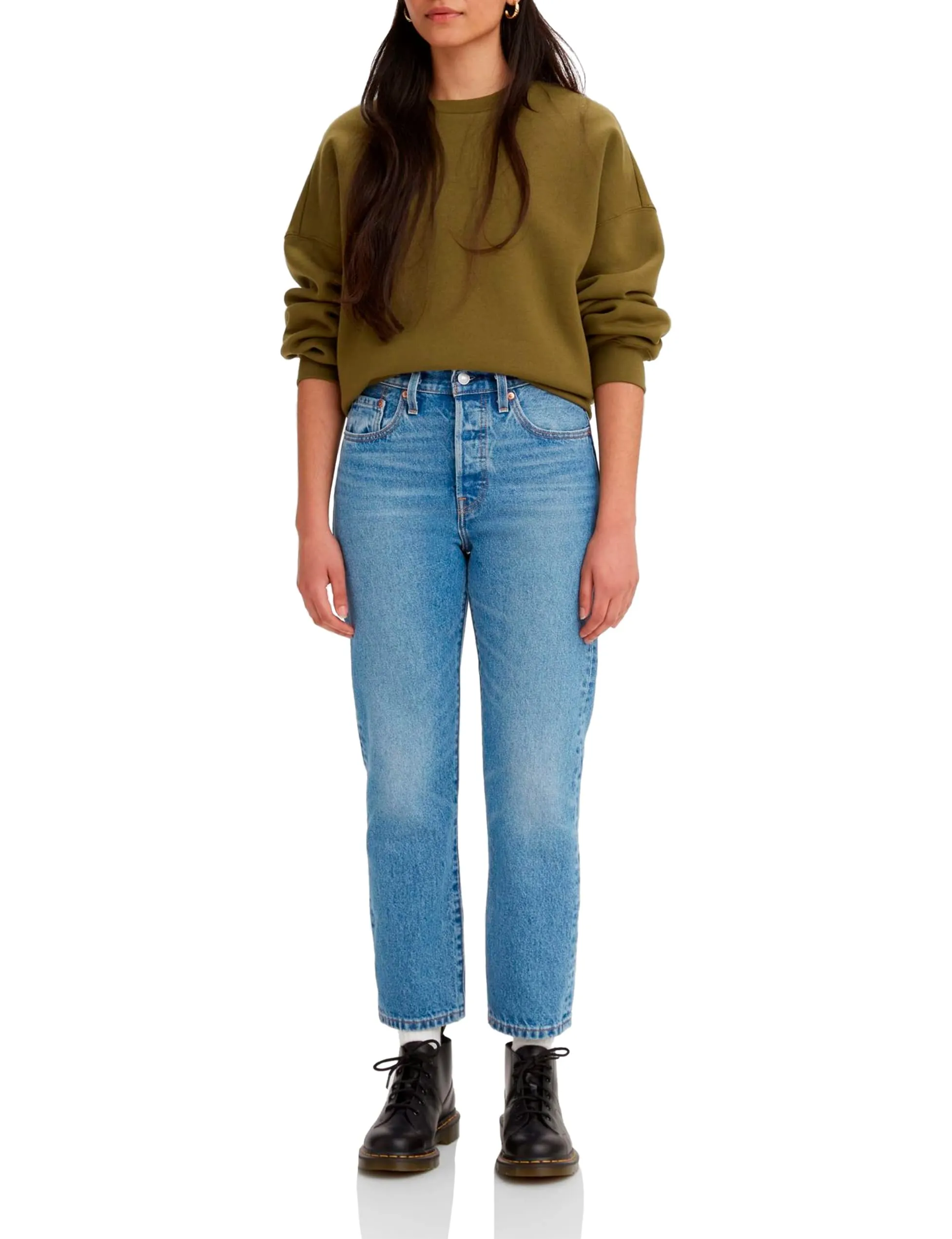 Levi's 501 Crop Jeans Donna, Medium Indigo Worn, 32W / 30L - immagine 8