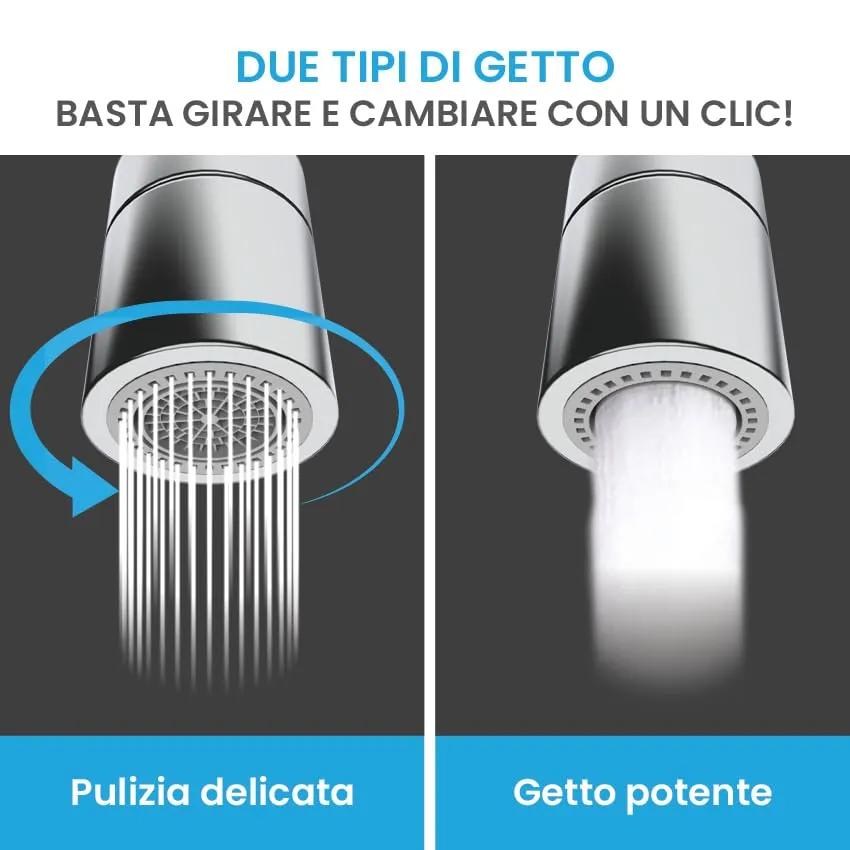 Bächlein Rompigetto Universale per Rubinetti da Cucina, Due Tipi di Getti, Girevole, Cromato - immagine 4