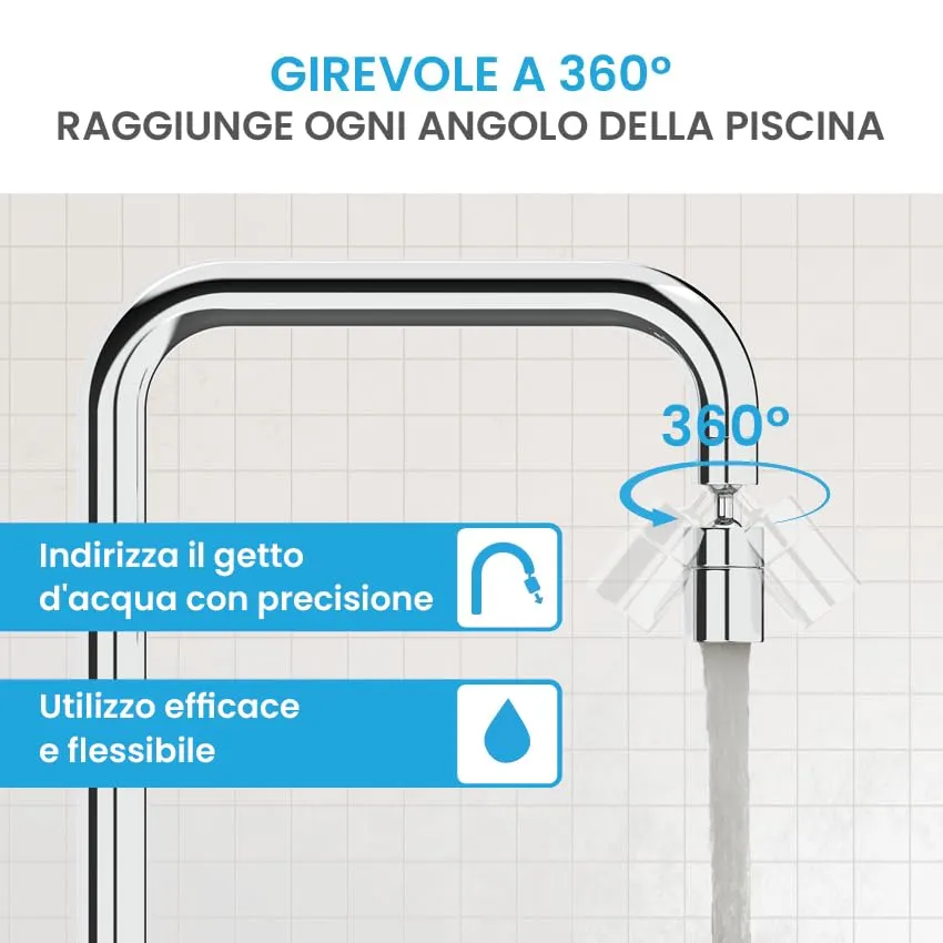 Bächlein Rompigetto Universale per Rubinetti da Cucina, Due Tipi di Getti, Girevole, Cromato - immagine 5