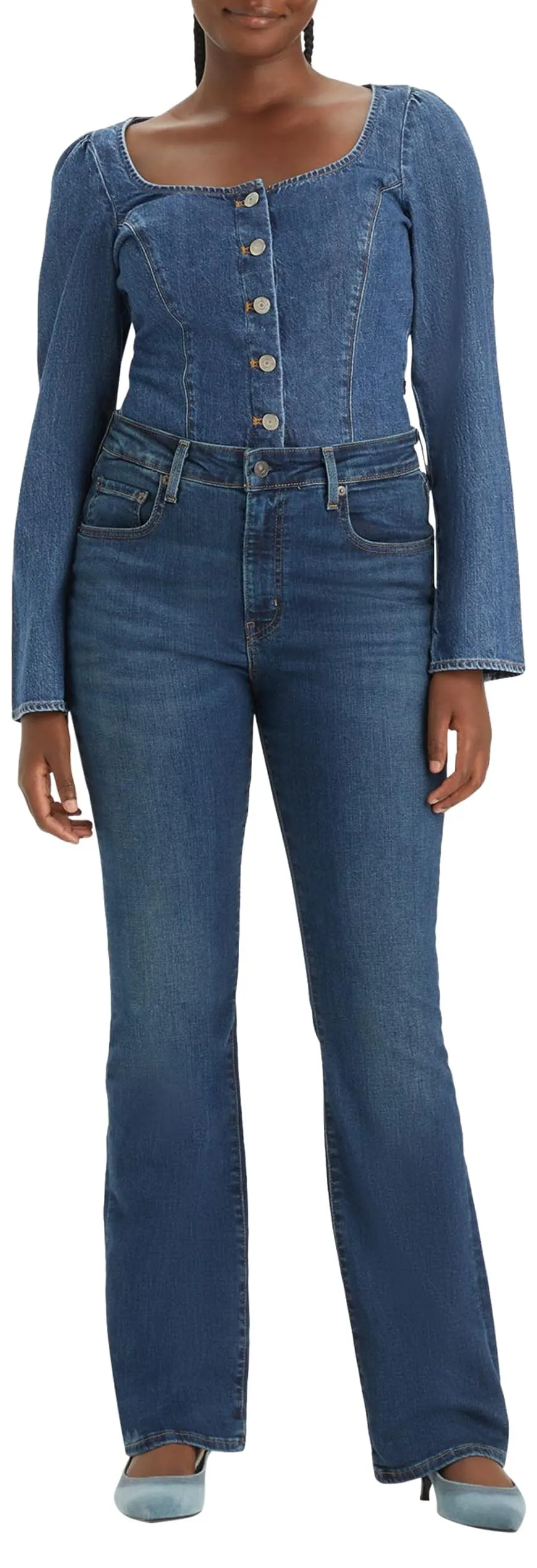 Levi's 725 High Rise Bootcut Jeans Donna, Blue Wave Dark, 32W / 30L - immagine 1