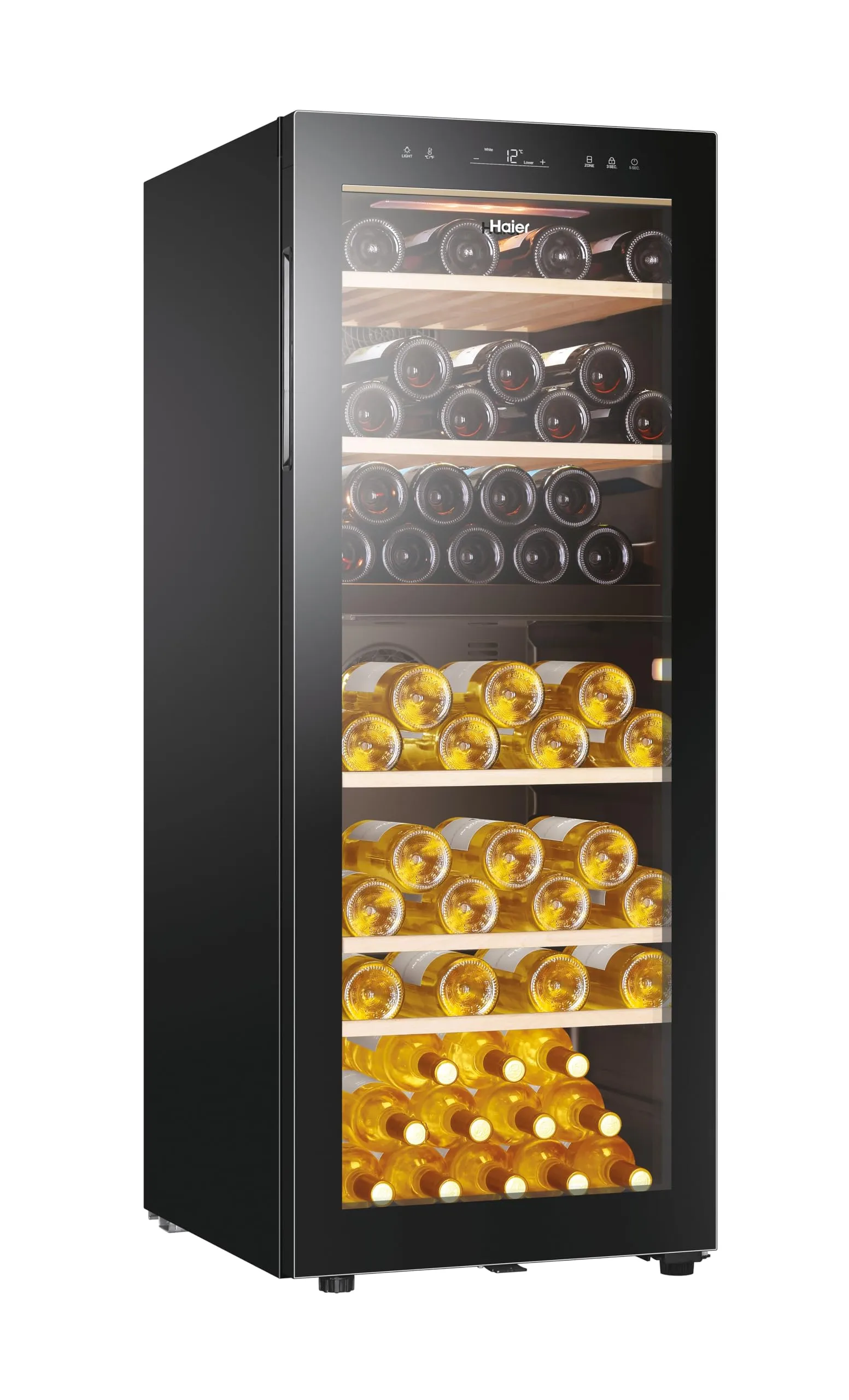 Haier Wine Bank 50 Serie 5 Cantinetta Vino 79 Bottiglie Doppia Zona Nera HWS79GDG - immagine 3