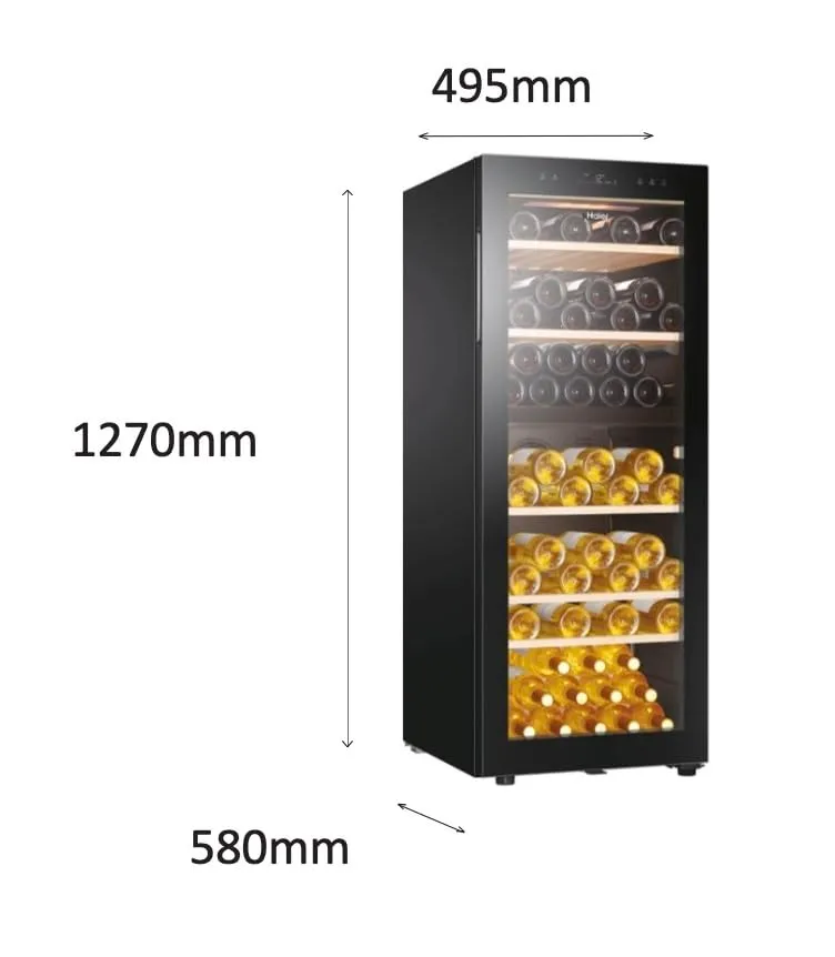 Haier Wine Bank 50 Serie 5 Cantinetta Vino 79 Bottiglie Doppia Zona Nera HWS79GDG - immagine 4