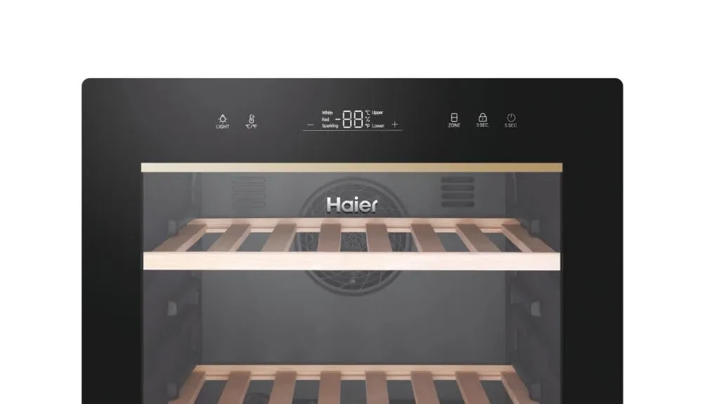 Haier Wine Bank 50 Serie 5 Cantinetta Vino 79 Bottiglie Doppia Zona Nera HWS79GDG - immagine 5
