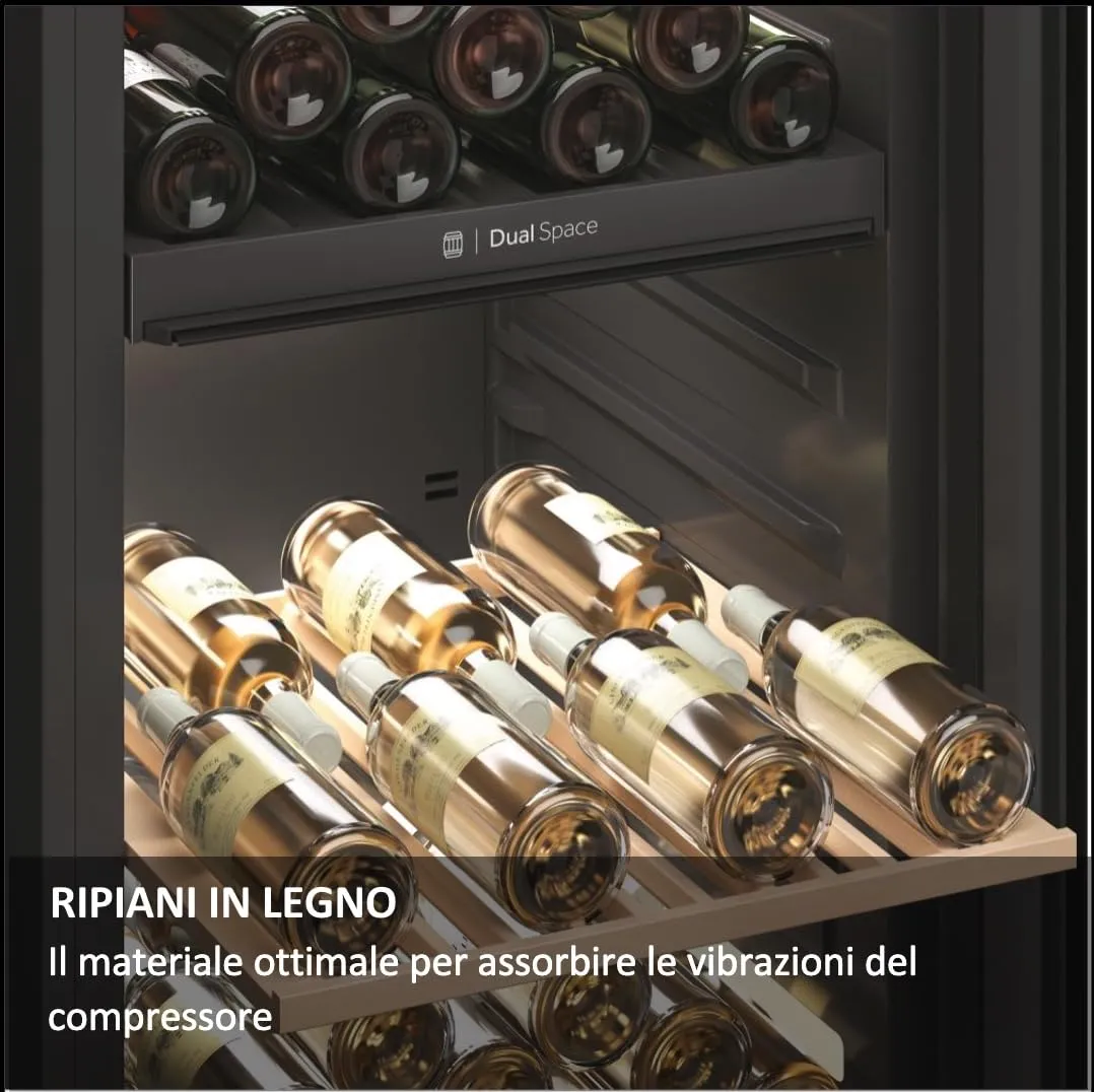 Haier Wine Bank 50 Serie 5 Cantinetta Vino 79 Bottiglie Doppia Zona Nera HWS79GDG - immagine 7