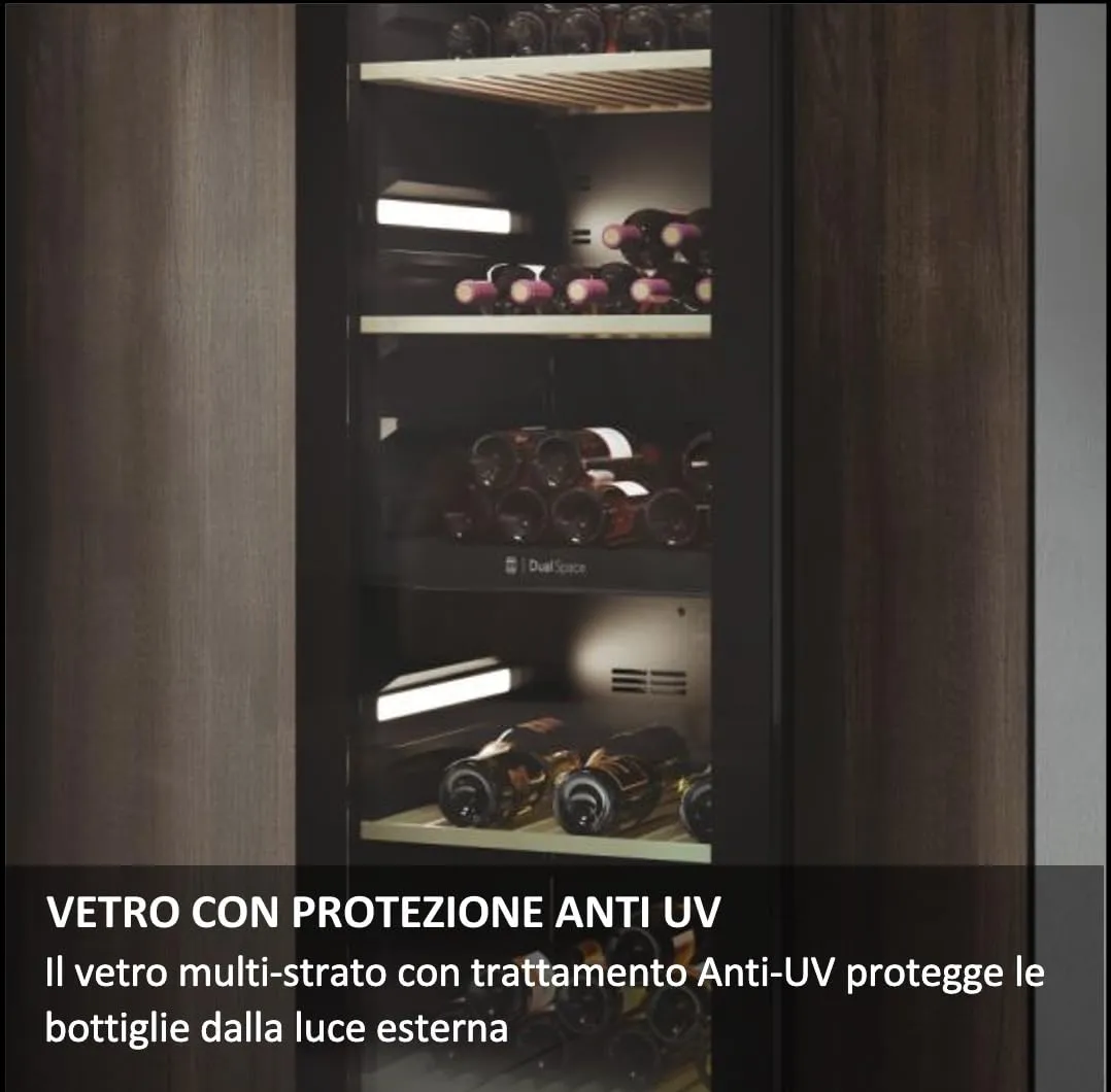 Haier Wine Bank 50 Serie 5 Cantinetta Vino 79 Bottiglie Doppia Zona Nera HWS79GDG - immagine 8