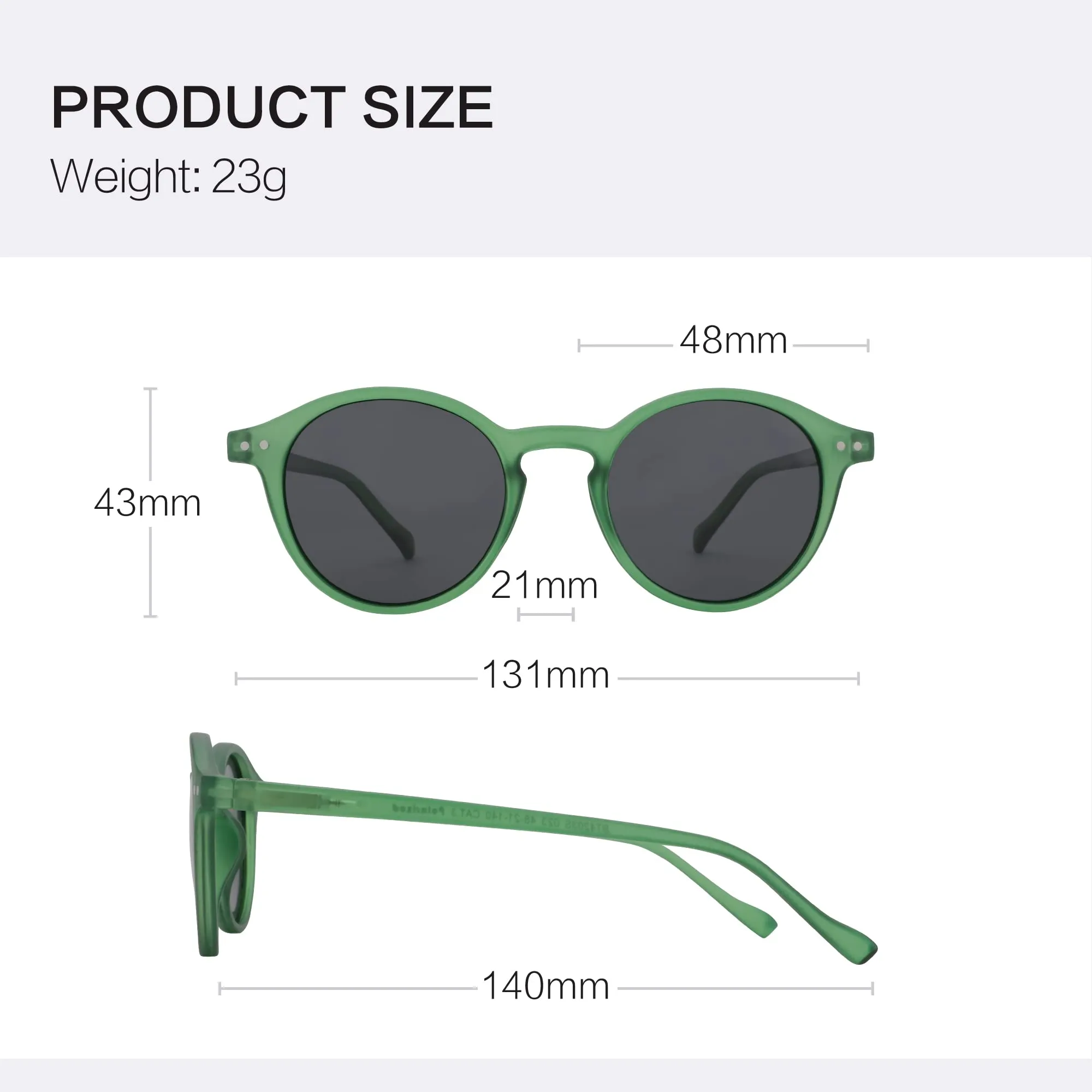 ZENOTTIC Occhiali da Sole Polarizzati Retrò Classici Rotondi UV400 Unisex - immagine 5