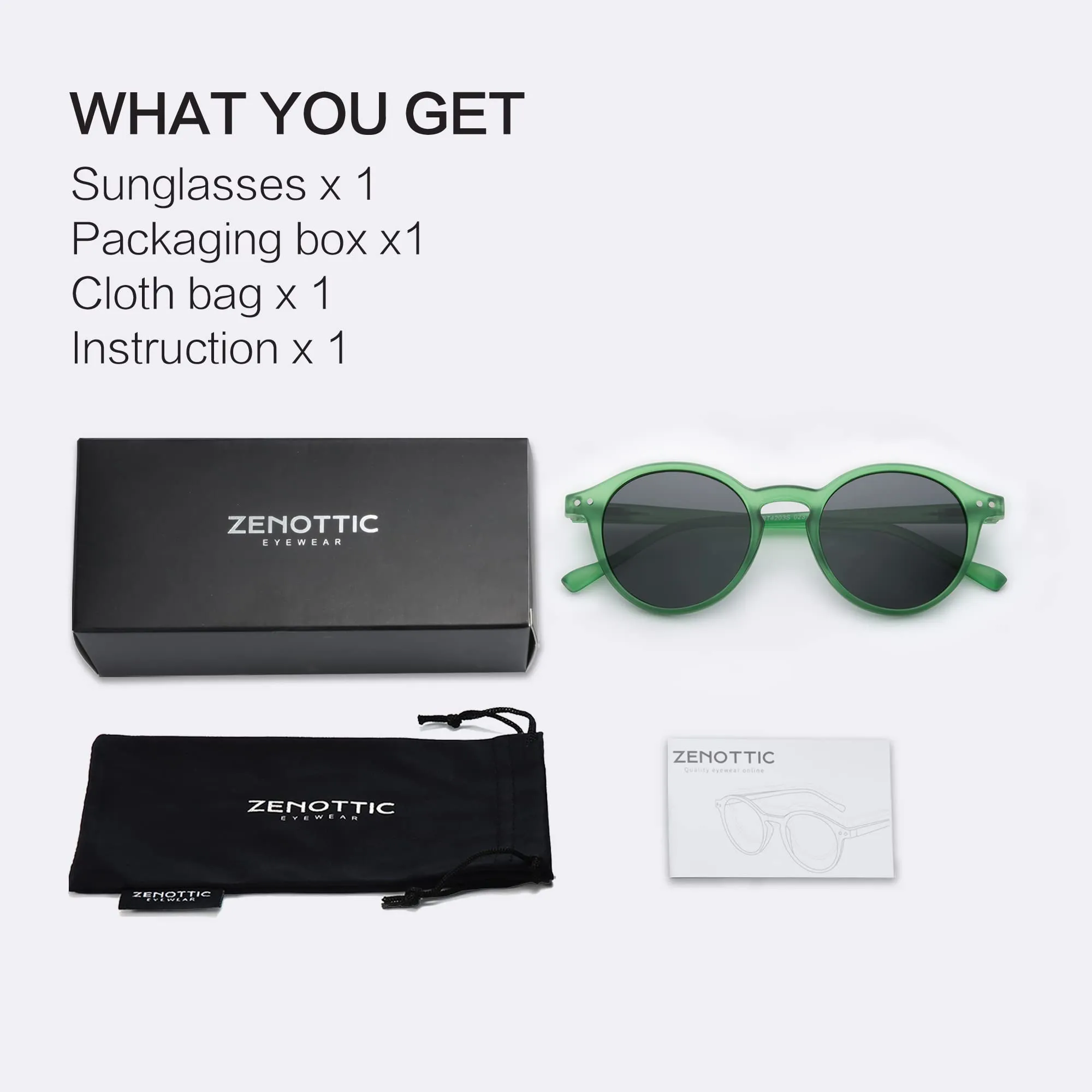 ZENOTTIC Occhiali da Sole Polarizzati Retrò Classici Rotondi UV400 Unisex - immagine 6