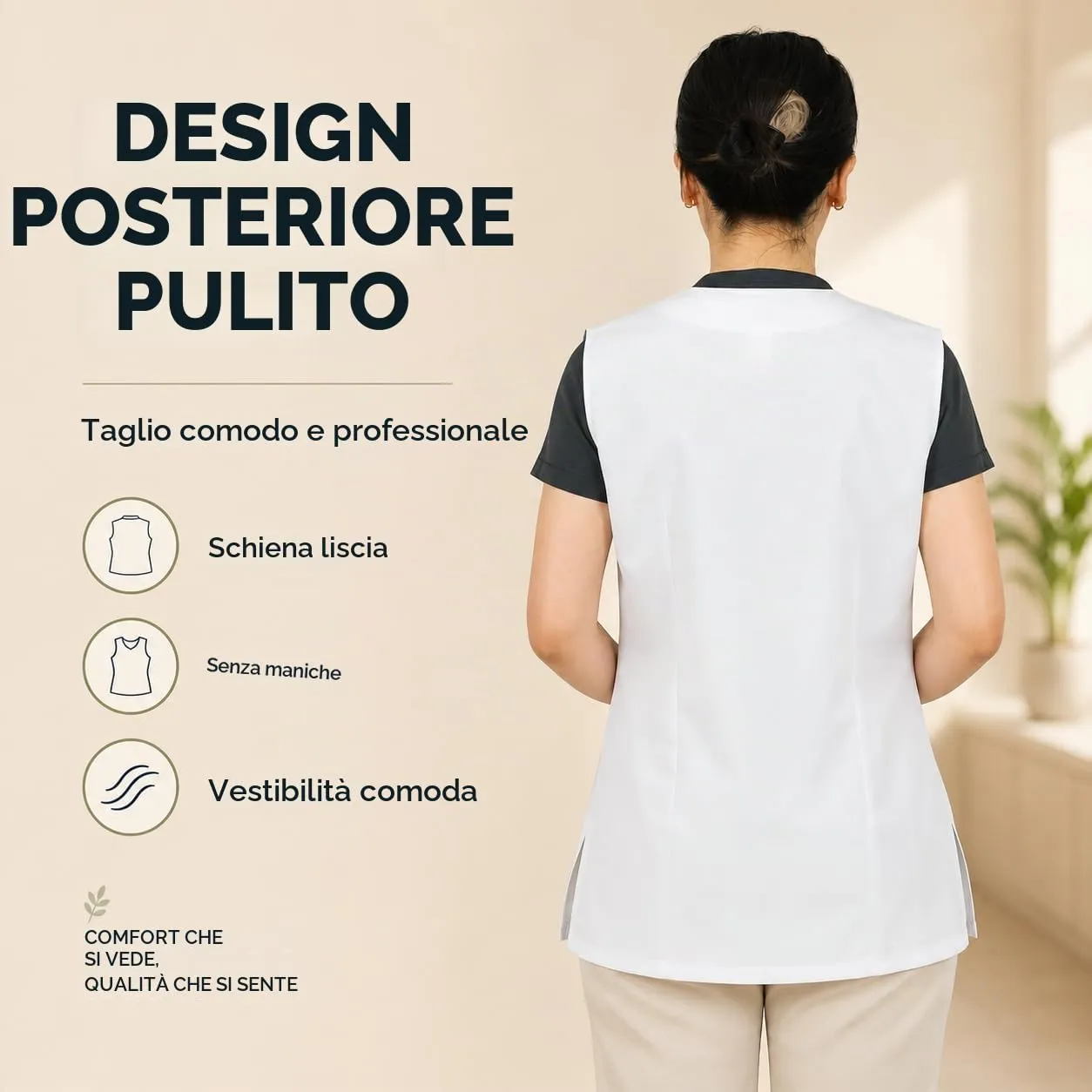 Etrexonline Giacche Donna Uniformi Senza Maniche con Cerniera per la Pulizia, Bianco S - immagine 2