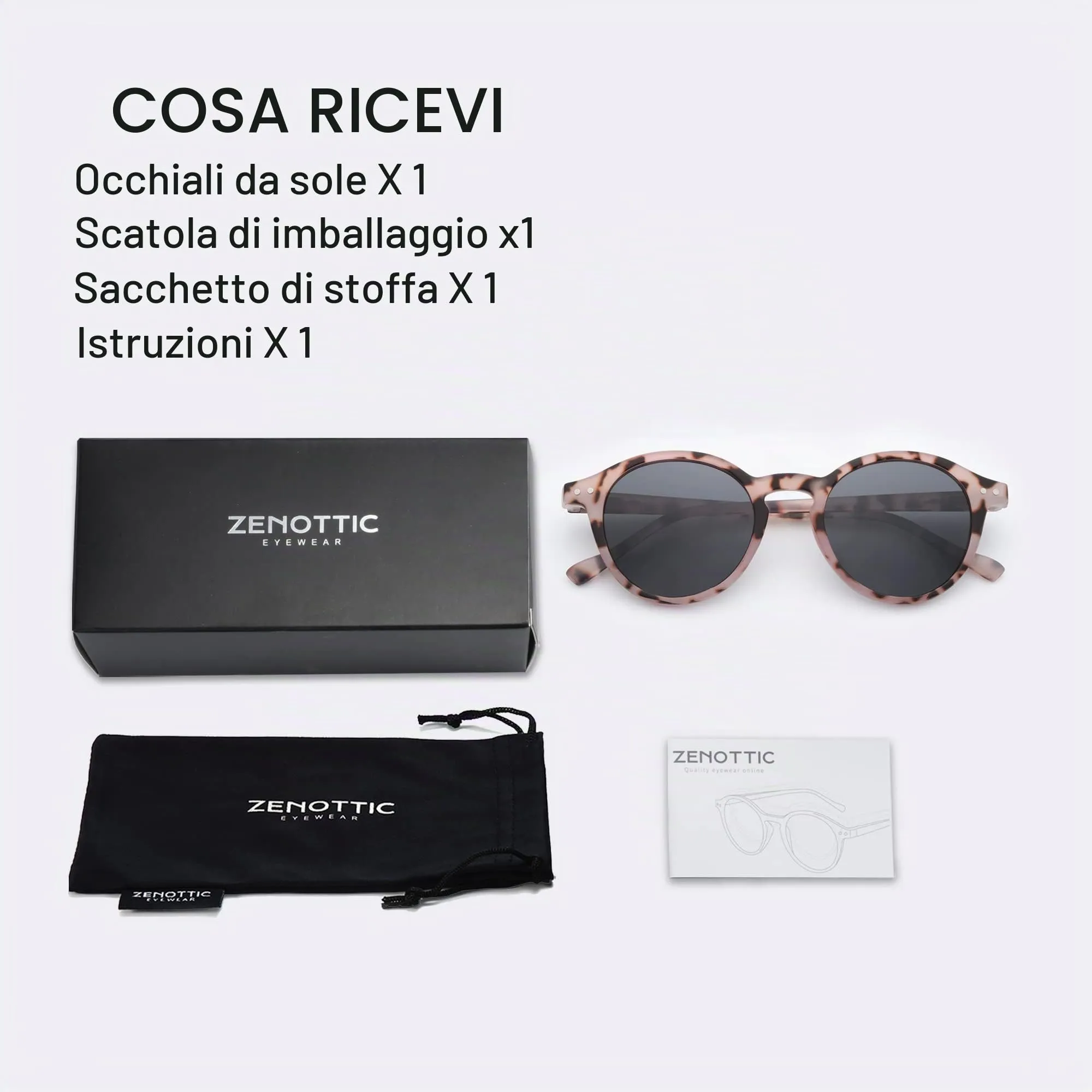 ZENOTTIC Occhiali da Sole Polarizzati Rotondi Vintage UV400 per Uomo e Donna - immagine 7