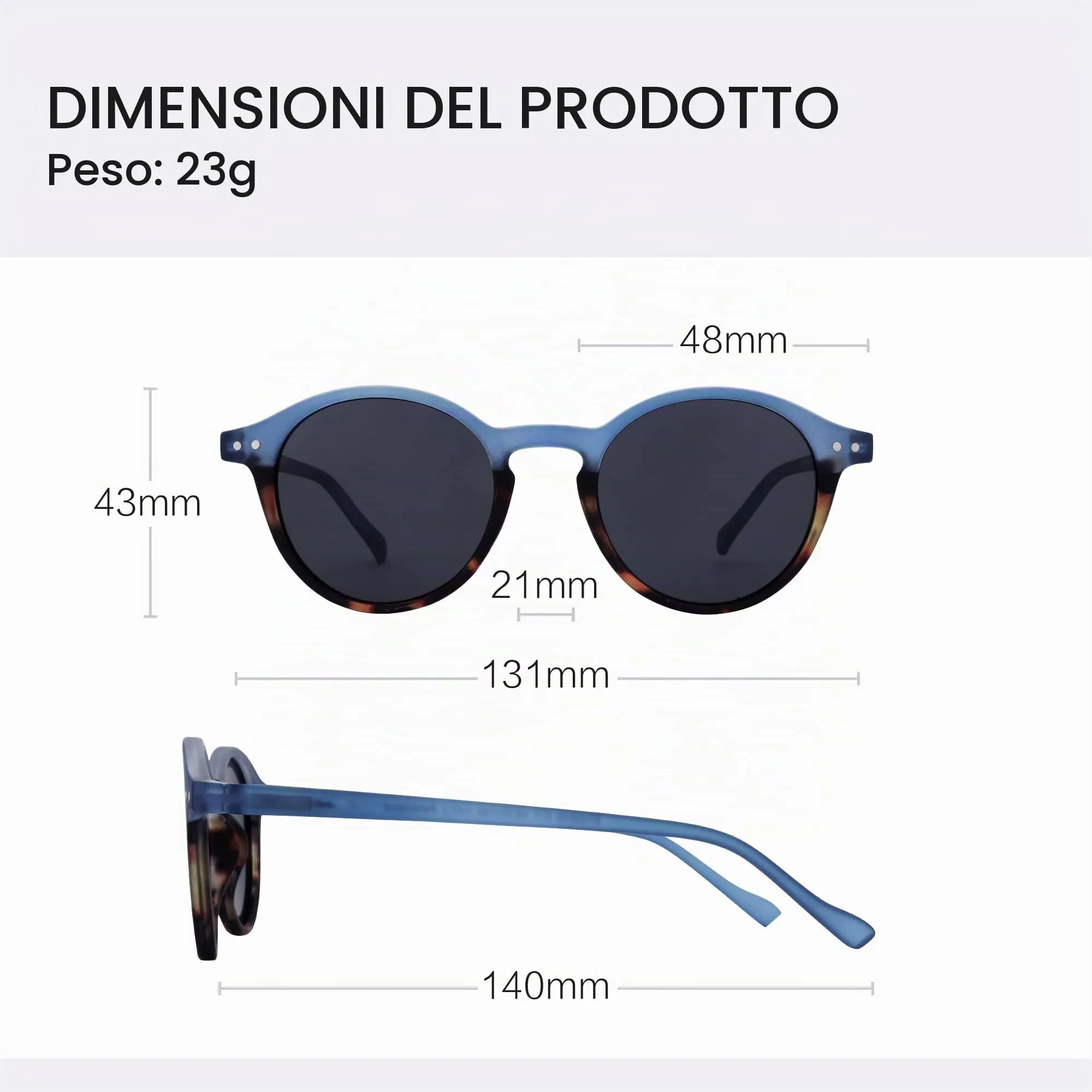 ZENOTTIC Occhiali da Sole Polarizzati Retrò Classici Rotondi UV400 per Uomo e Donna - immagine 6
