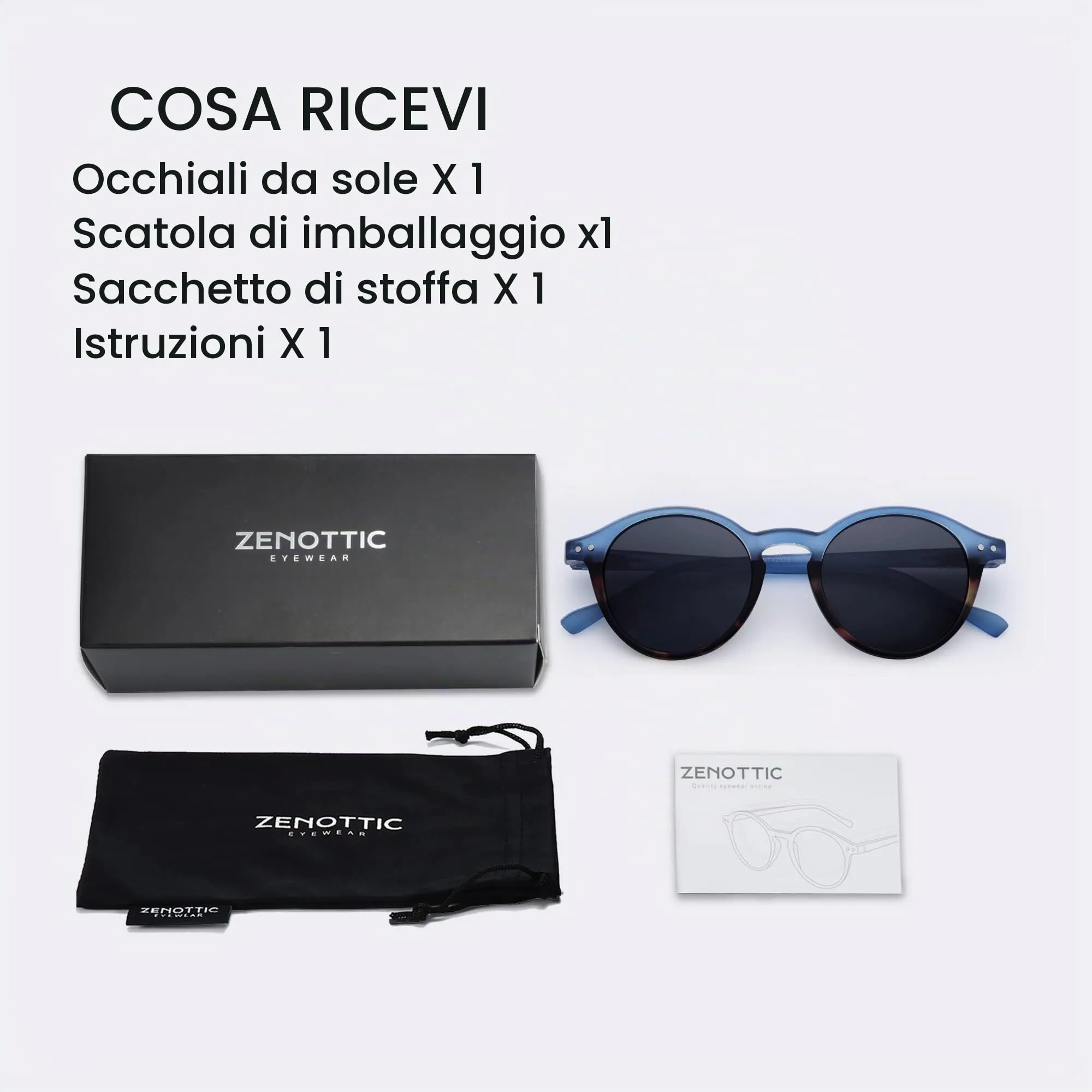 ZENOTTIC Occhiali da Sole Polarizzati Retrò Classici Rotondi UV400 per Uomo e Donna - immagine 7