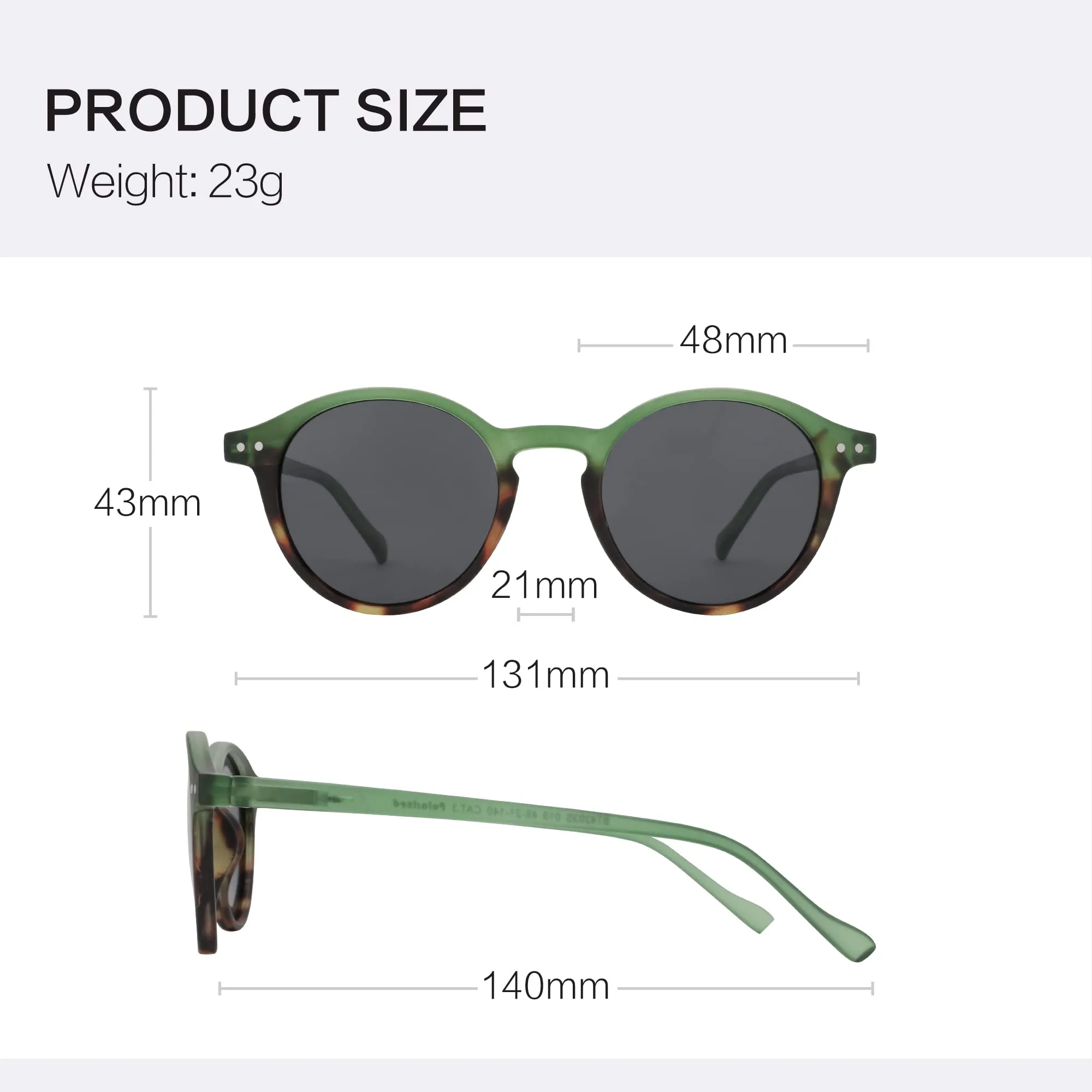 ZENOTTIC Occhiali da Sole Polarizzati Retrò Classici Rotondi UV400 Unisex - immagine 6
