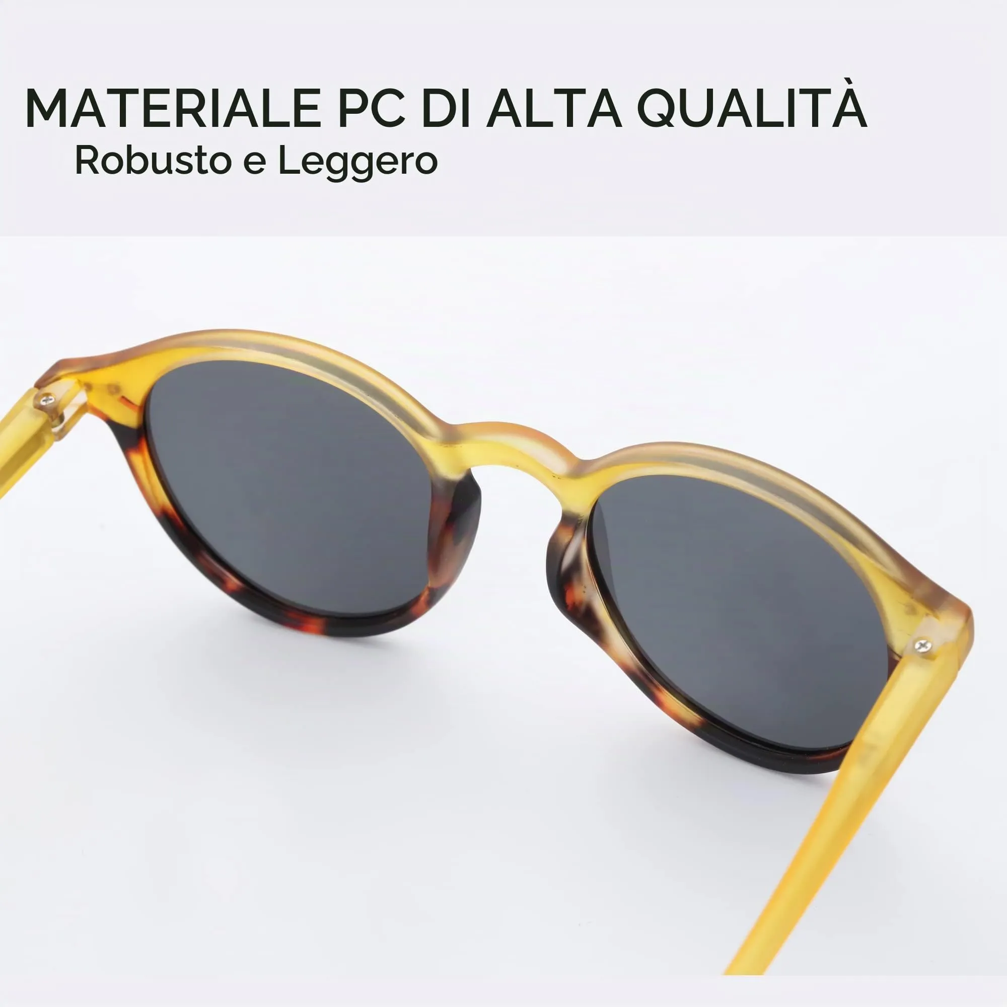 ZENOTTIC Occhiali da Sole Polarizzati Retrò Rotondi UV400 Unisex - immagine 5