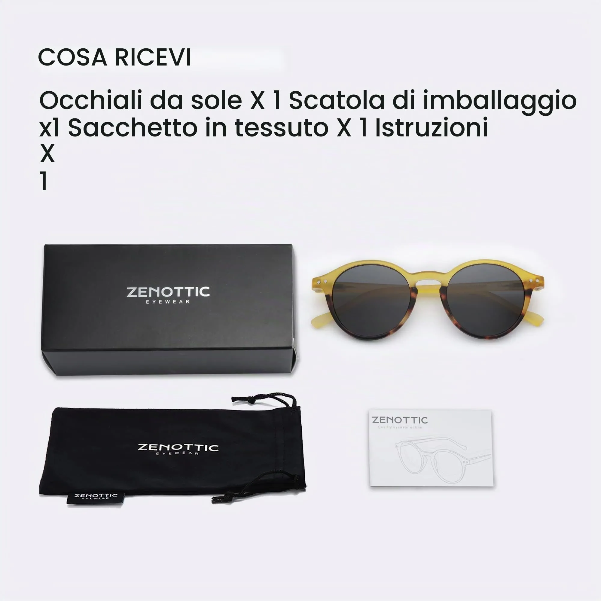 ZENOTTIC Occhiali da Sole Polarizzati Retrò Rotondi UV400 Unisex - immagine 7