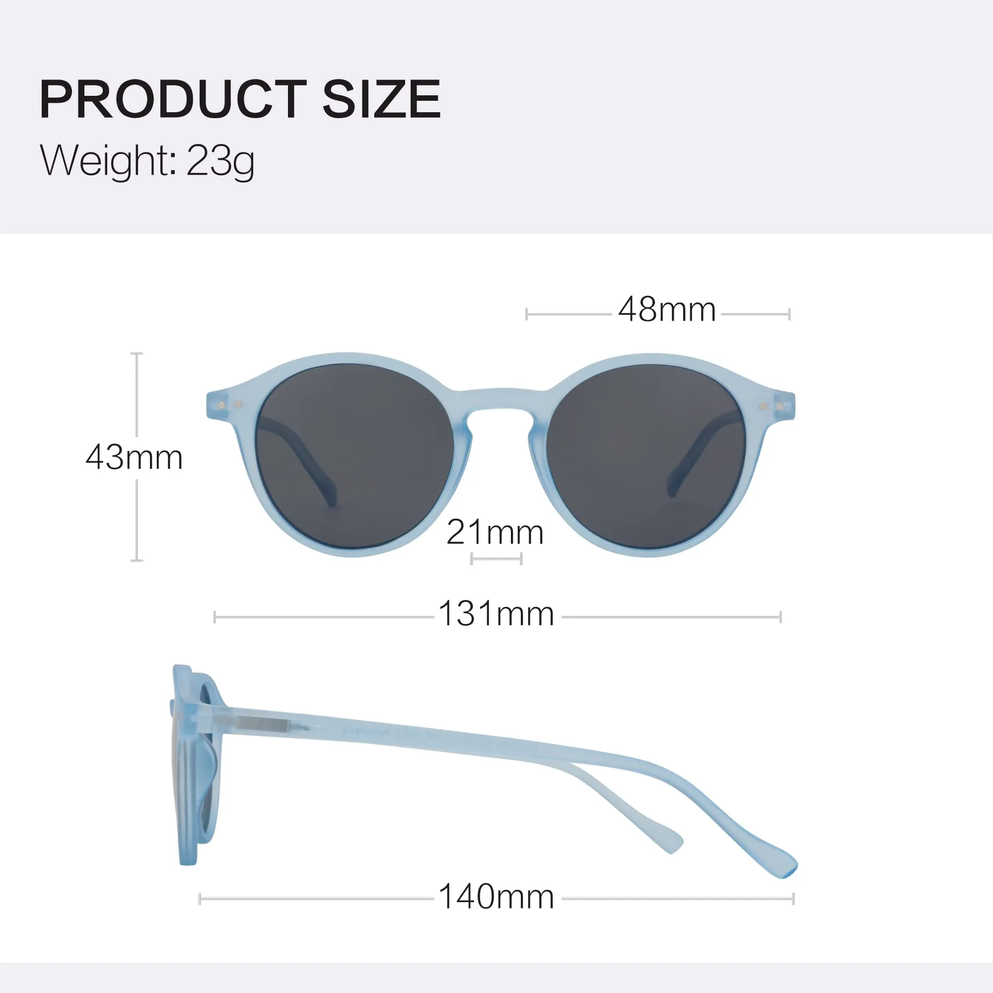 ZENOTTIC Occhiali da Sole Polarizzati Retrò Rotondi UV400 Unisex - immagine 6