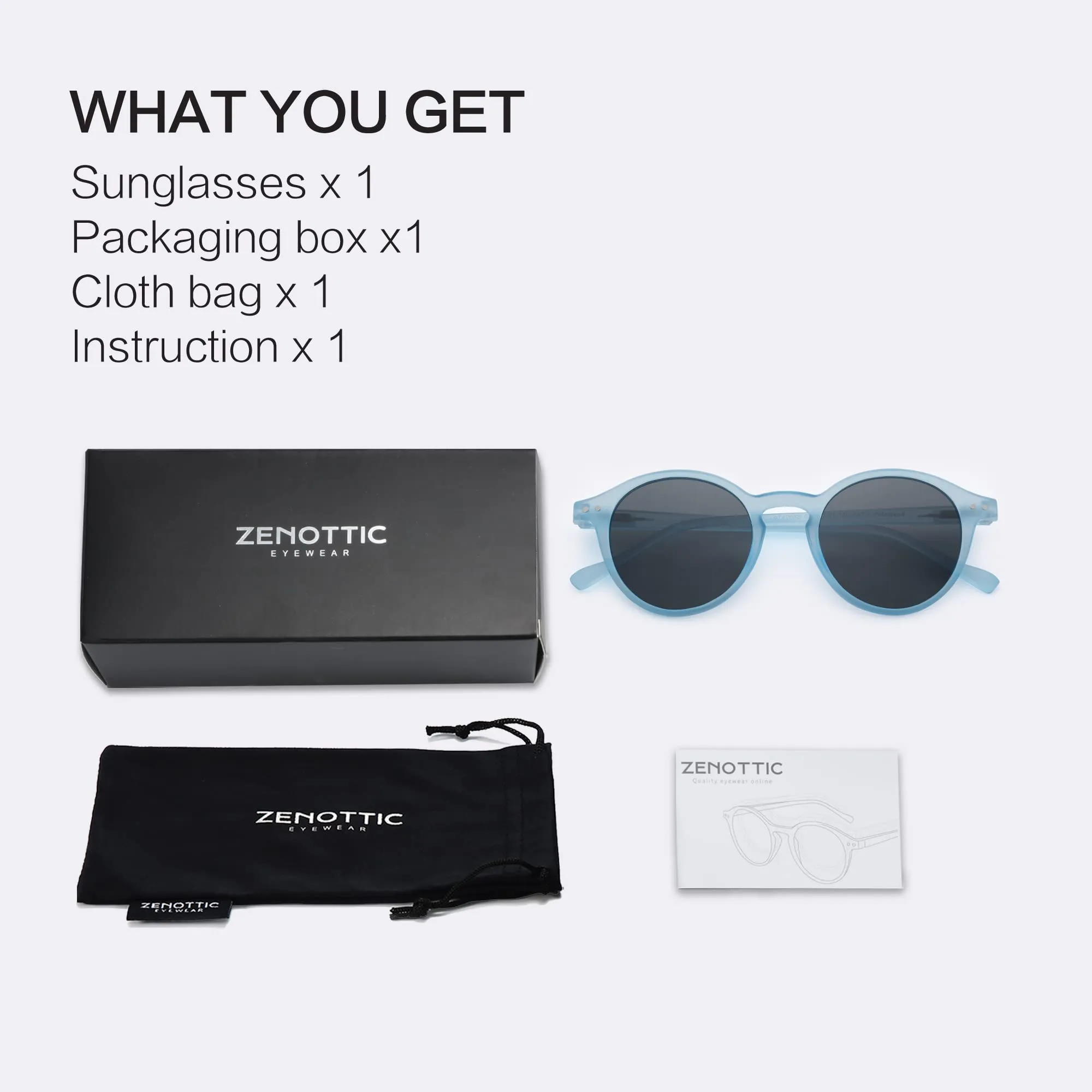 ZENOTTIC Occhiali da Sole Polarizzati Retrò Rotondi UV400 Unisex - immagine 7