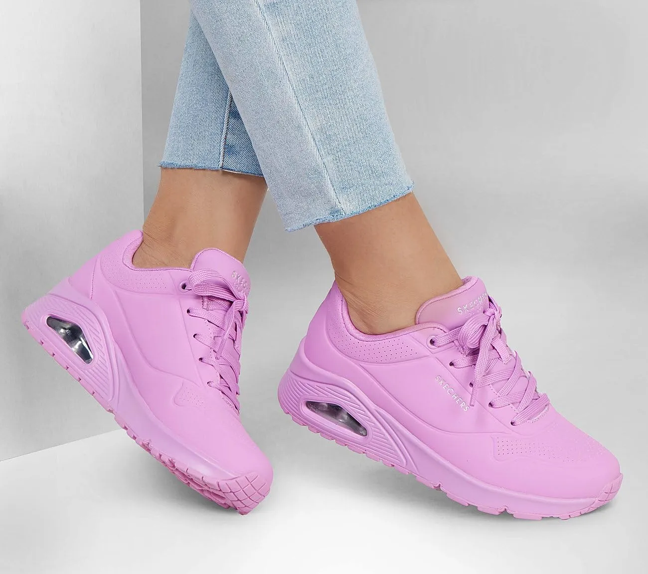 Skechers Uno Stand On Air Scarpe da ginnastica Donna, Pink Durabuck Mesh, 38 EU - immagine 2