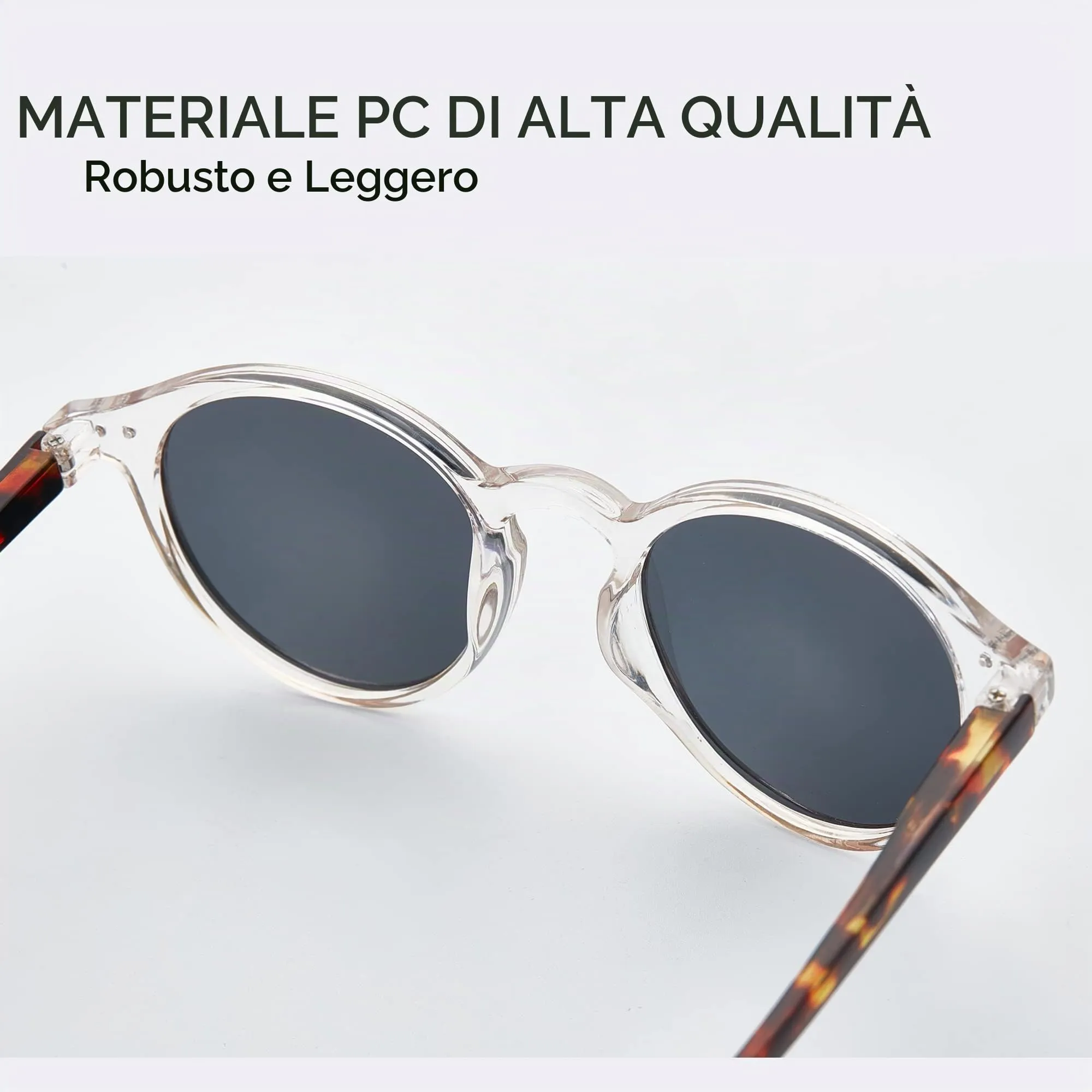 ZENOTTIC Occhiali da Sole Polarizzati Retrò Classici Rotondi UV400 per Uomo e Donna - immagine 5