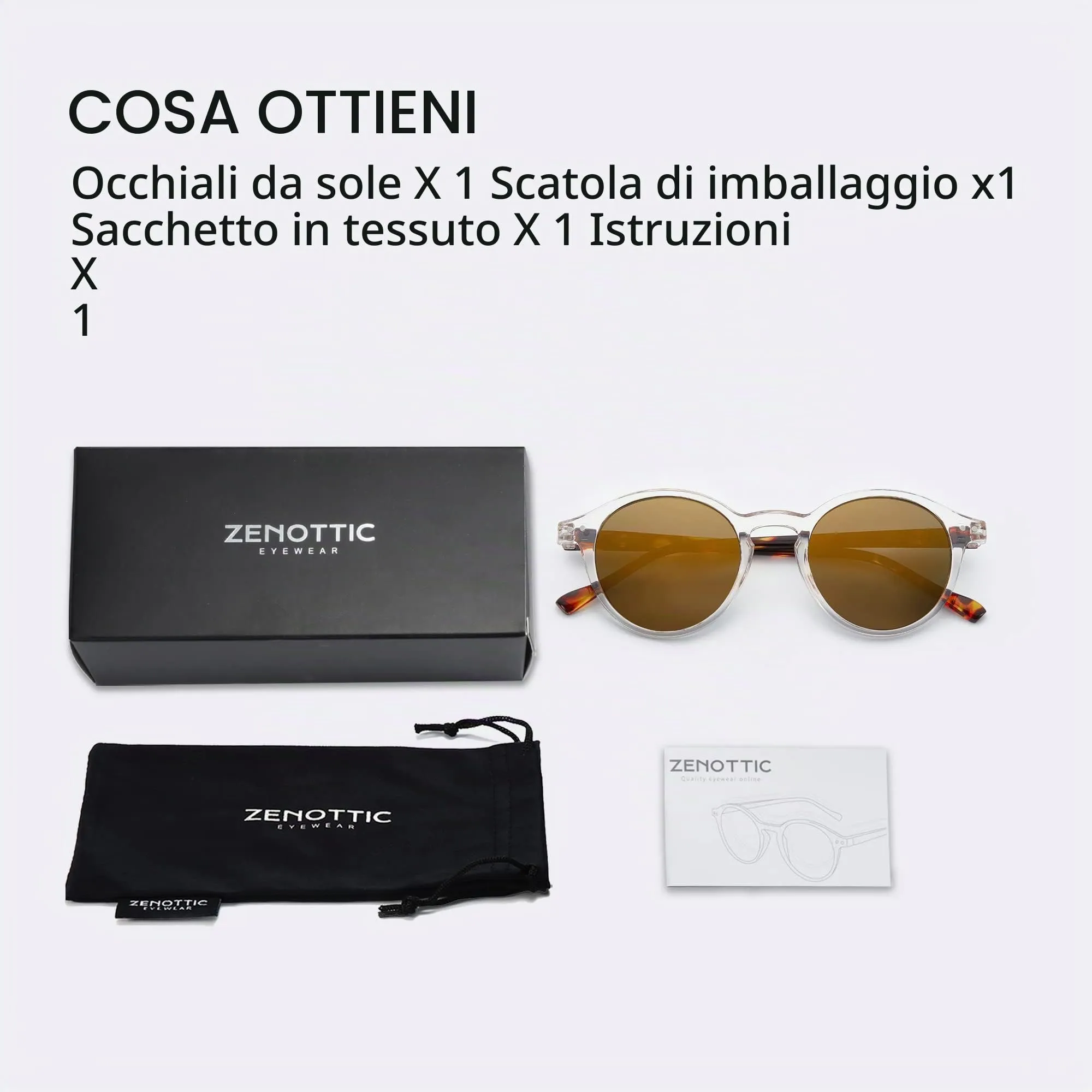 ZENOTTIC Occhiali da Sole Polarizzati Retrò Classici Rotondi UV400 per Uomo e Donna - immagine 7