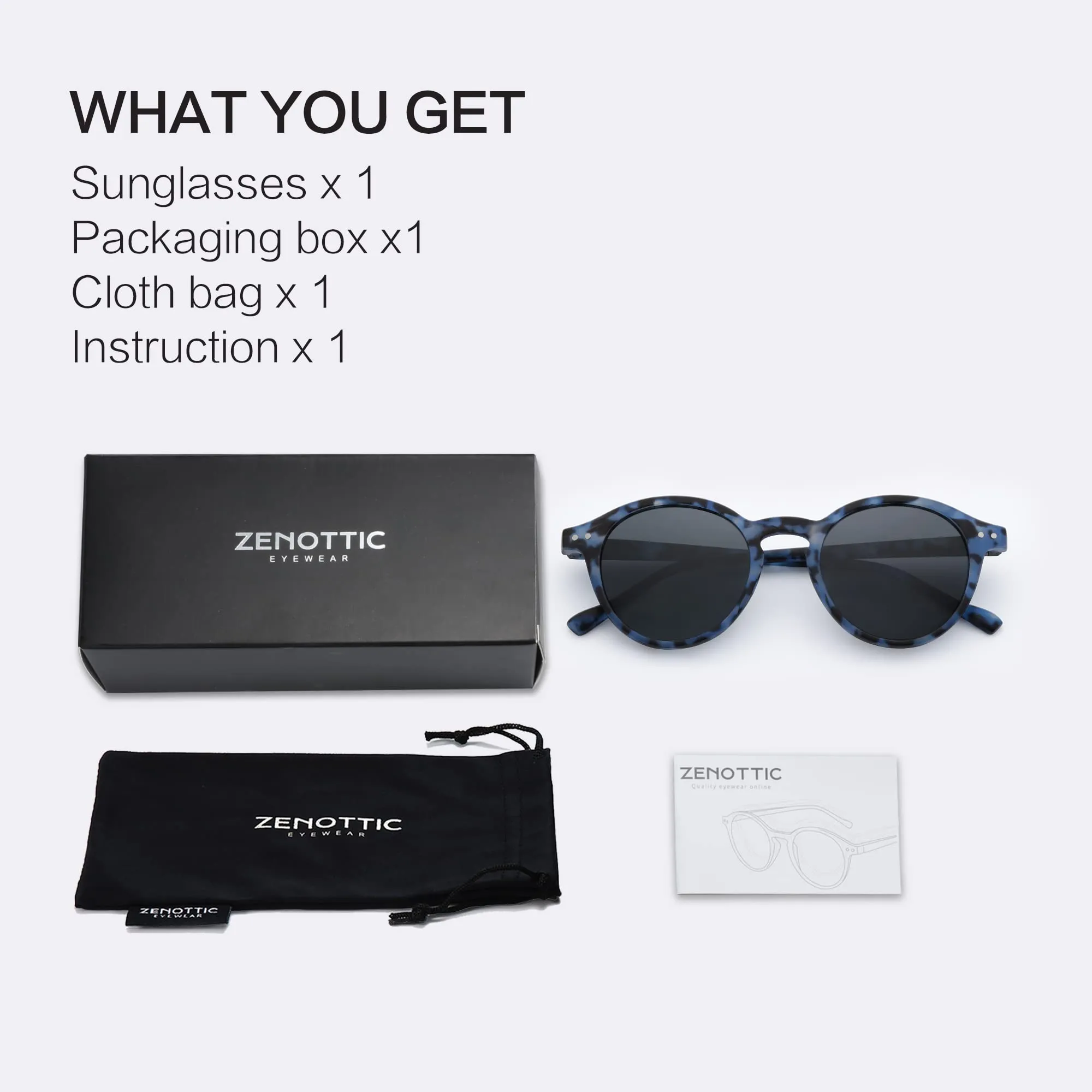 ZENOTTIC Occhiali da Sole Polarizzati Retrò Classici Rotondi UV400 per Uomo e Donna - immagine 7