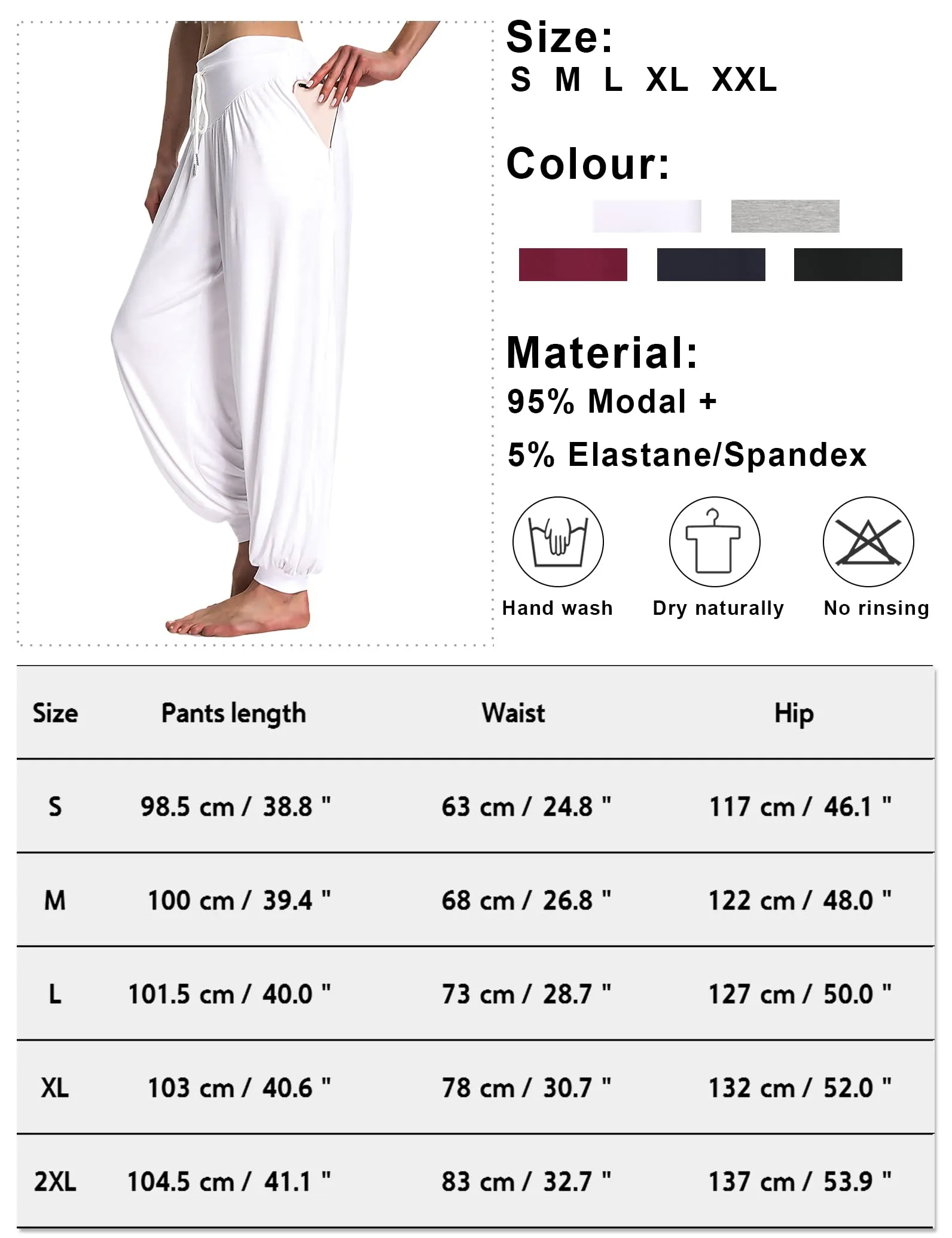 Terecey Pantaloni Harem Donna Vita Alta con Tasche Fondo Elastico Casual - immagine 7