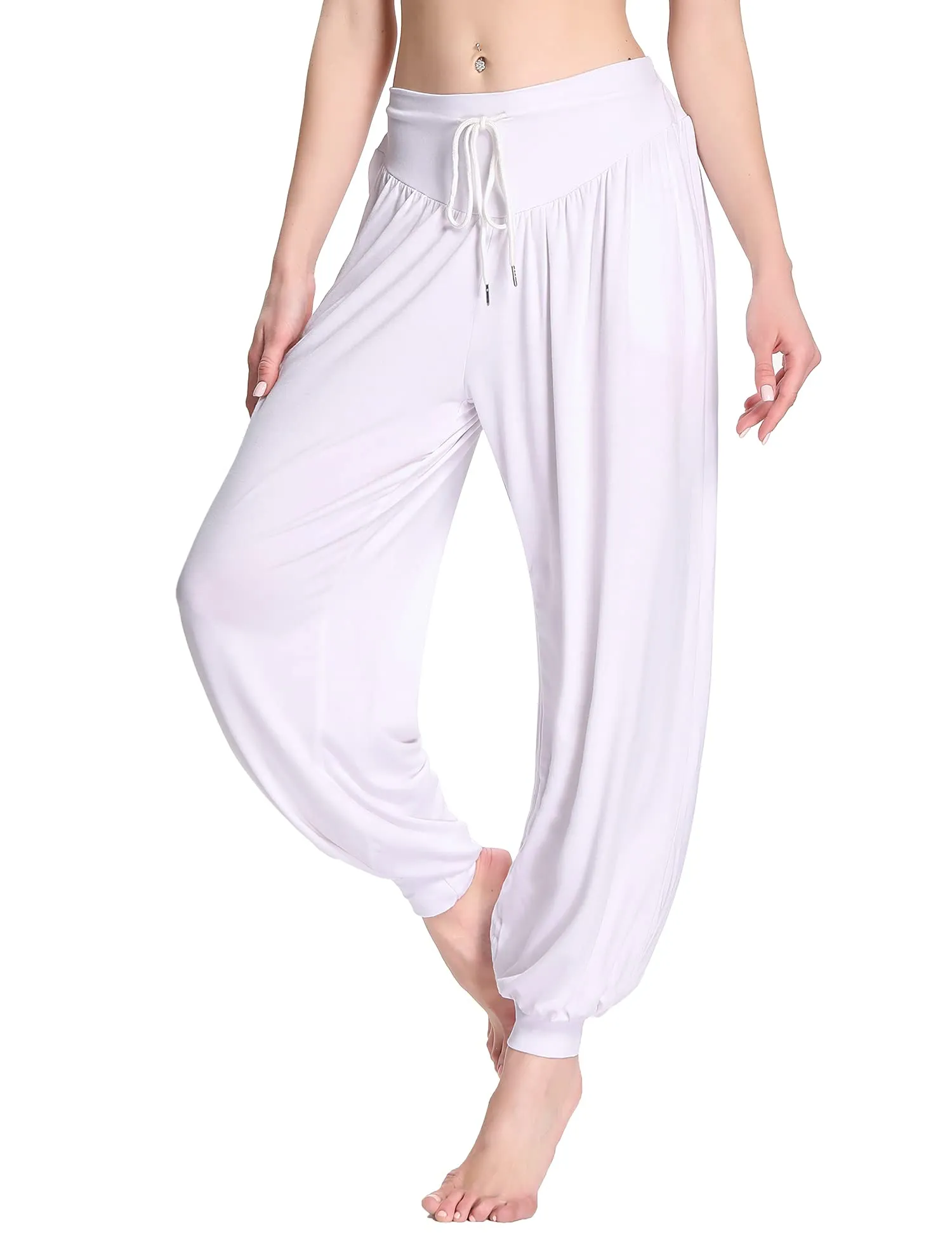 Terecey Pantaloni Harem Donna Vita Alta con Tasche e Fondo Elastico Casual - immagine 1