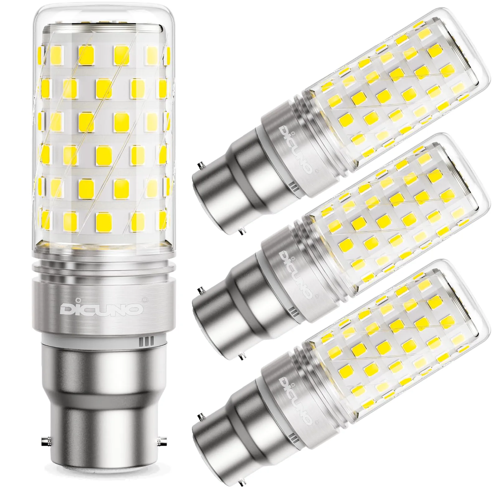 DiCUNO Lampadina LED B22 10W 6000K 1400lm, 4 Pezzi - immagine 1