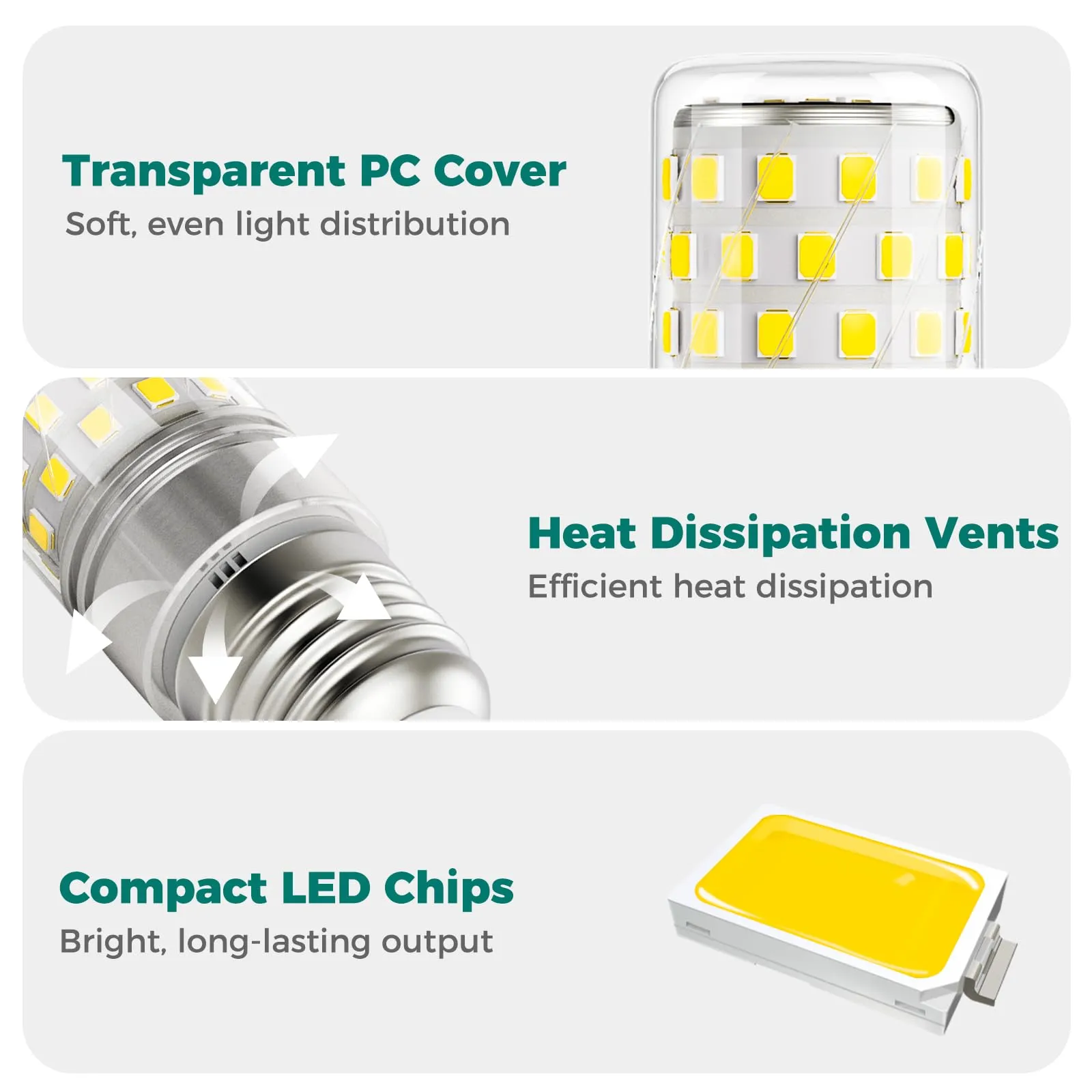 DiCUNO Lampadina LED E27 10W 6000K 1400lm, 2 Pezzi - immagine 5