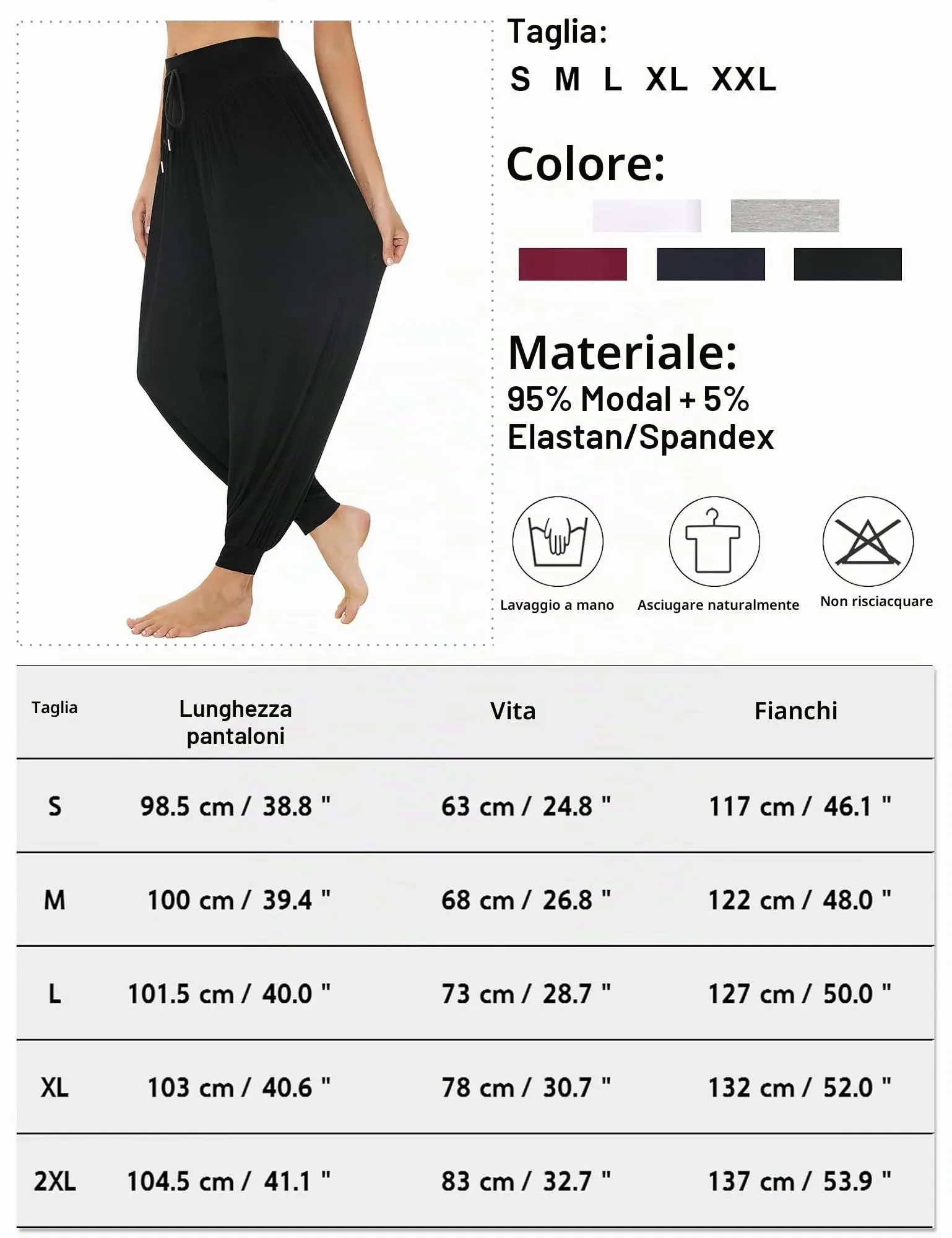 Terecey Pantaloni Yoga Donna Harem Vita Alta con Tasche e Coulisse Gamba Larga - immagine 7